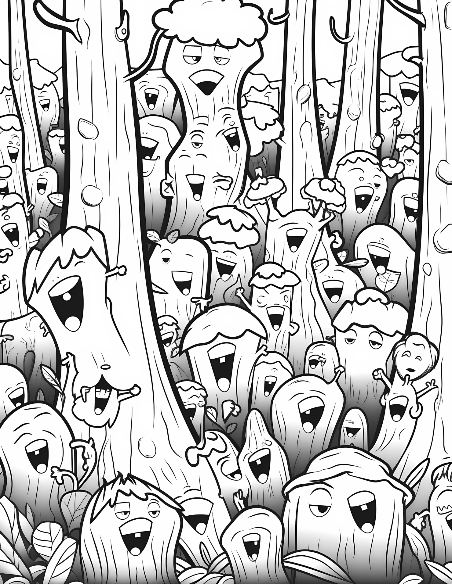 Forest for kids coloring page on white color background #31540