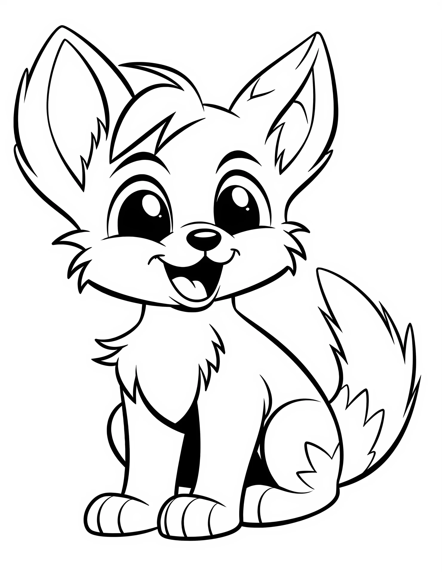 Fox for kids coloring page on white color background #31550