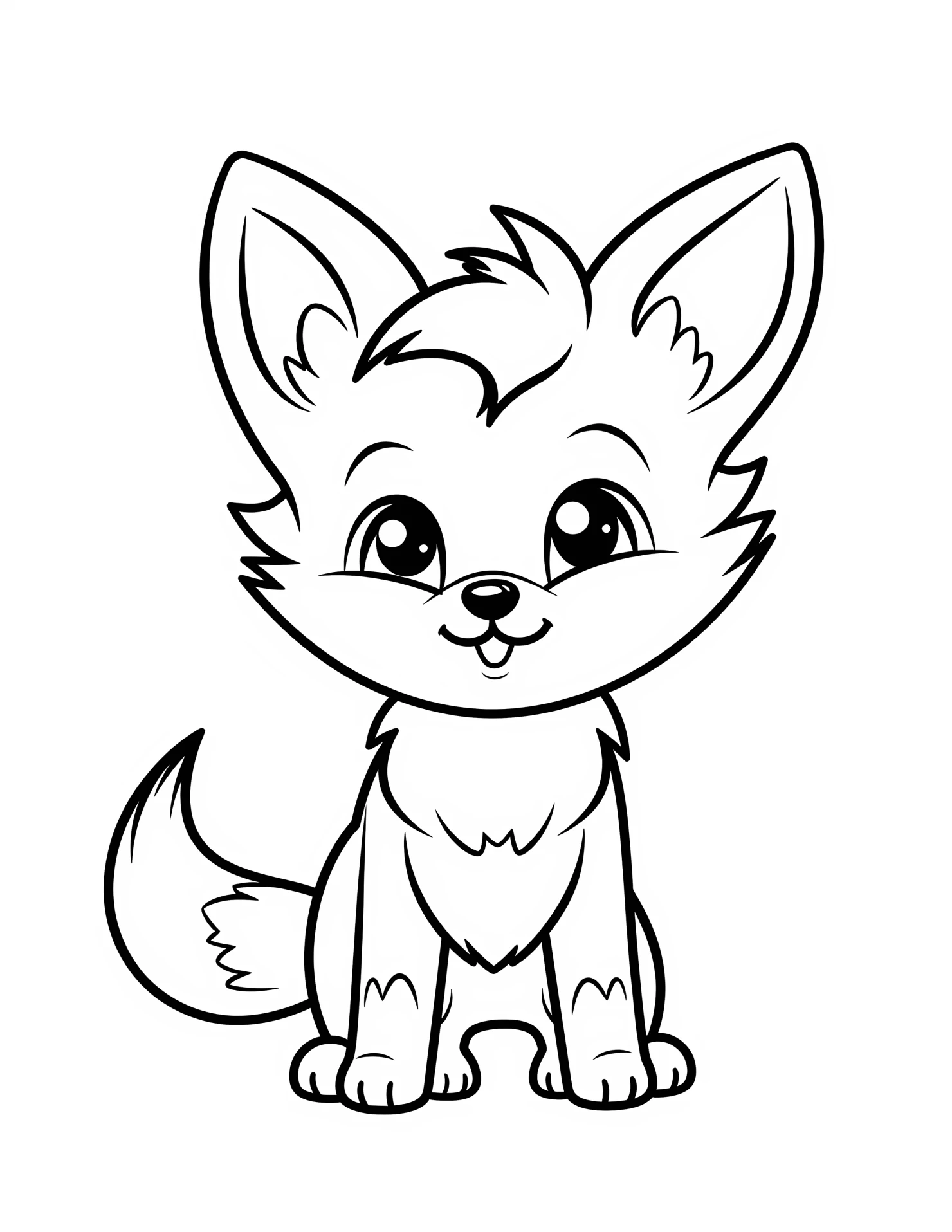 Fox for kids coloring page on white color background #31551