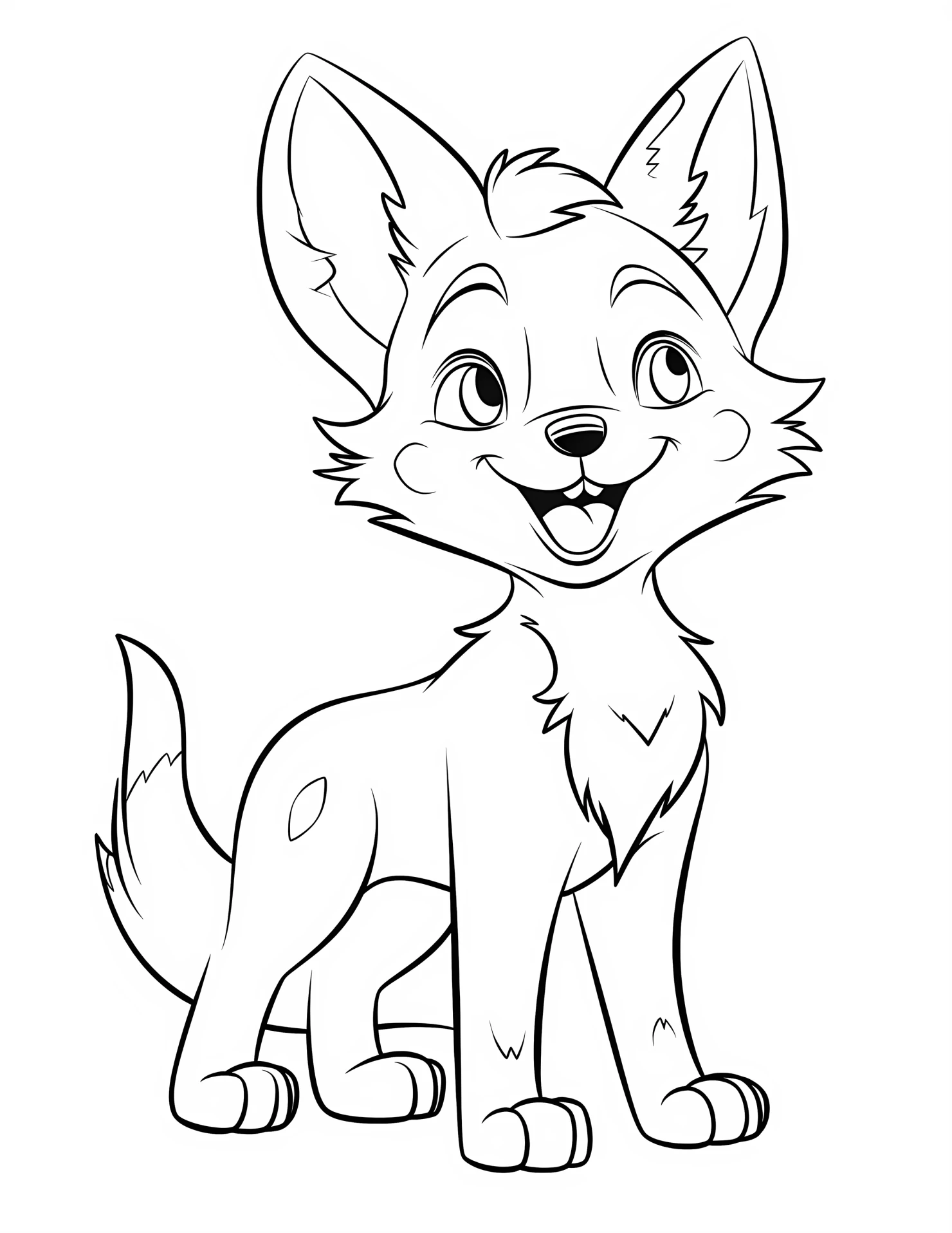Fox for kids coloring page on white color background #31552