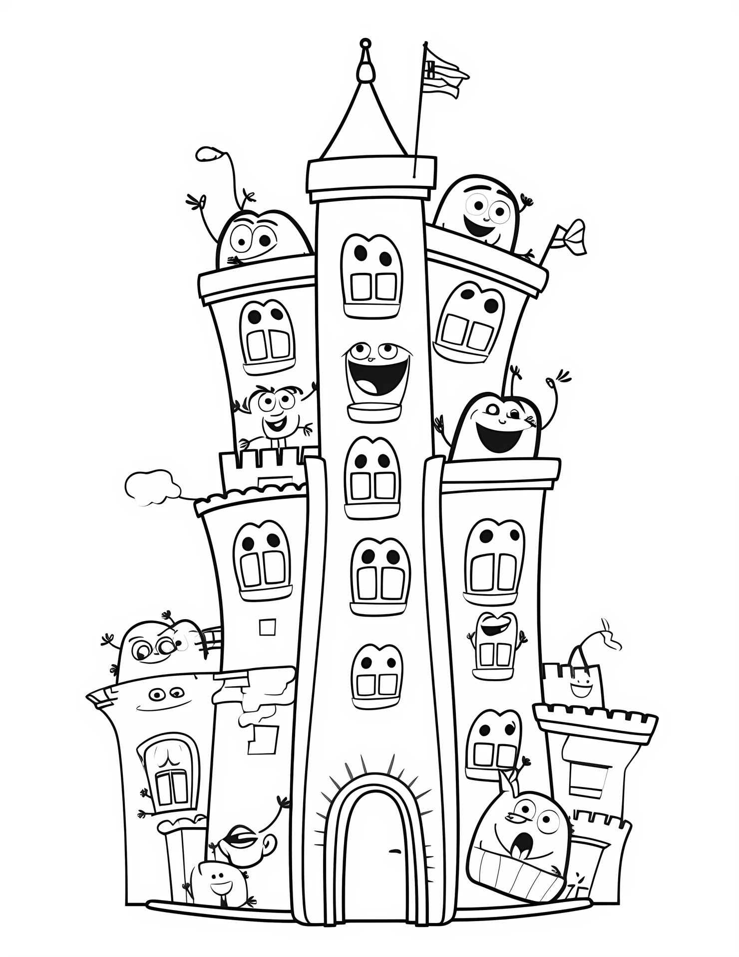 France tower for kids coloring page on white color background #31557