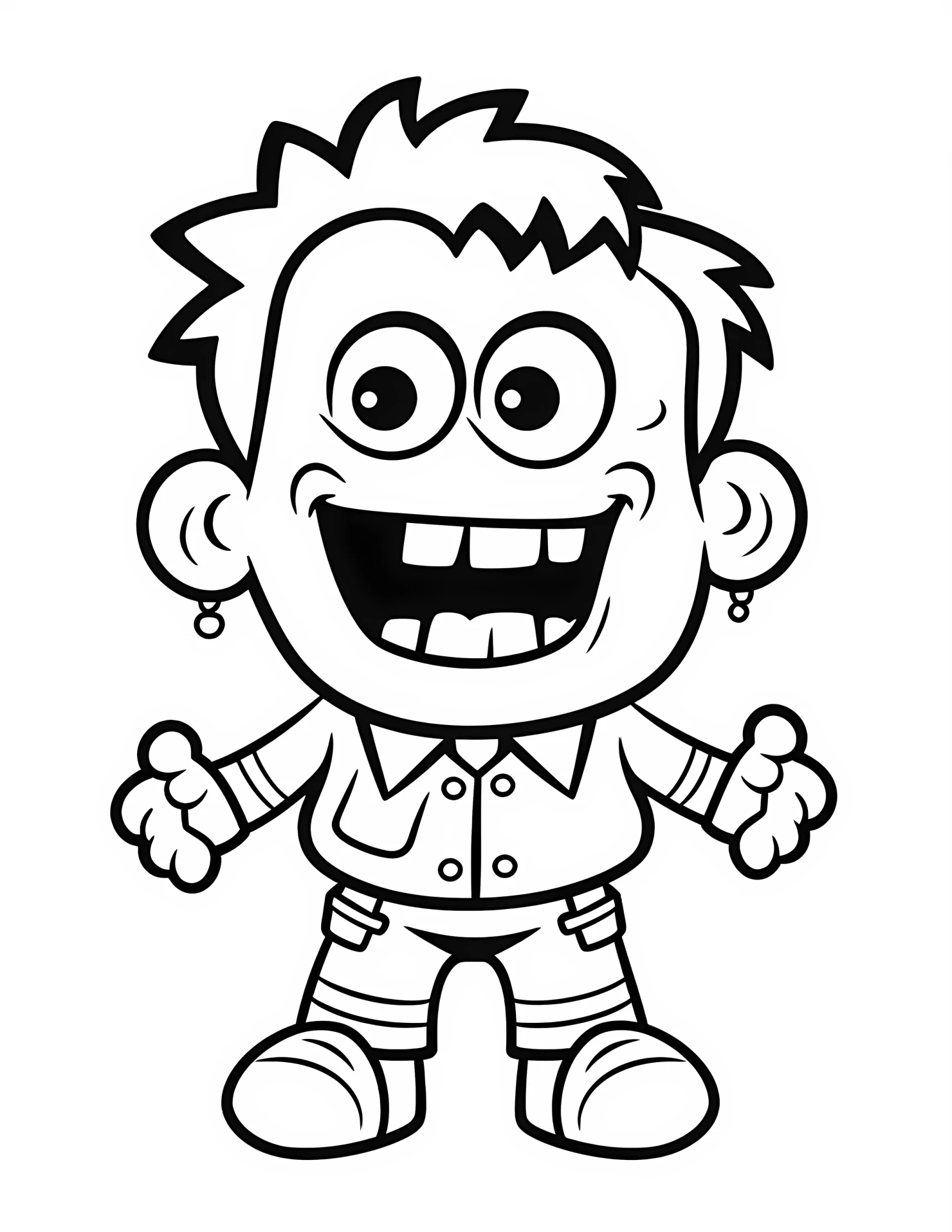 Frankenstein for kids coloring page on white color background #31560