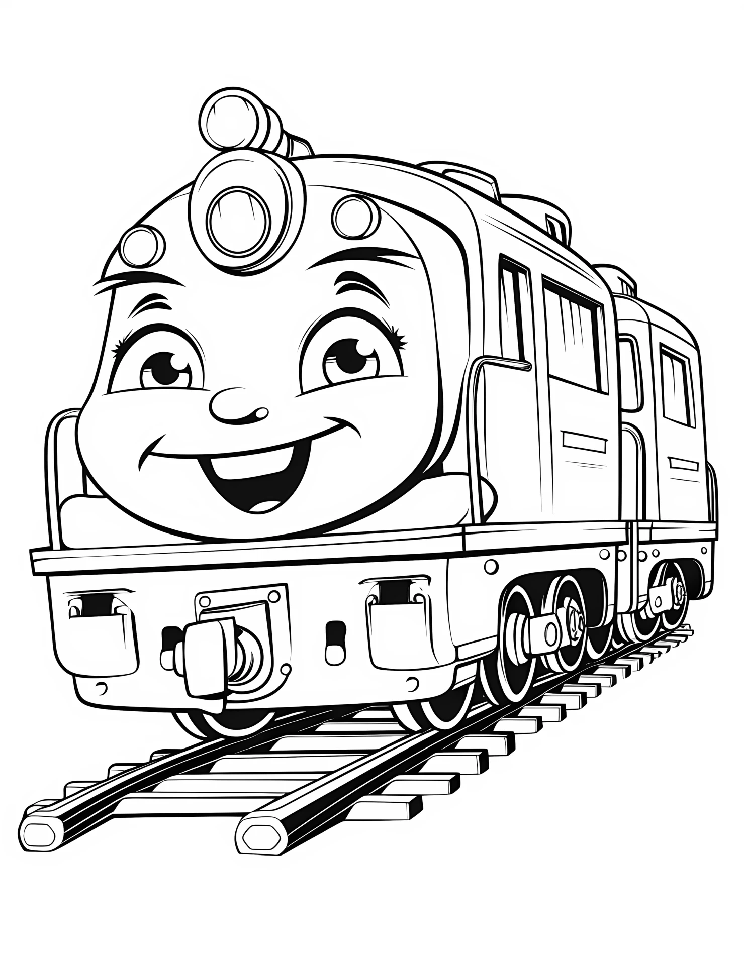 Freight train for kids coloring page on white color background #31567
