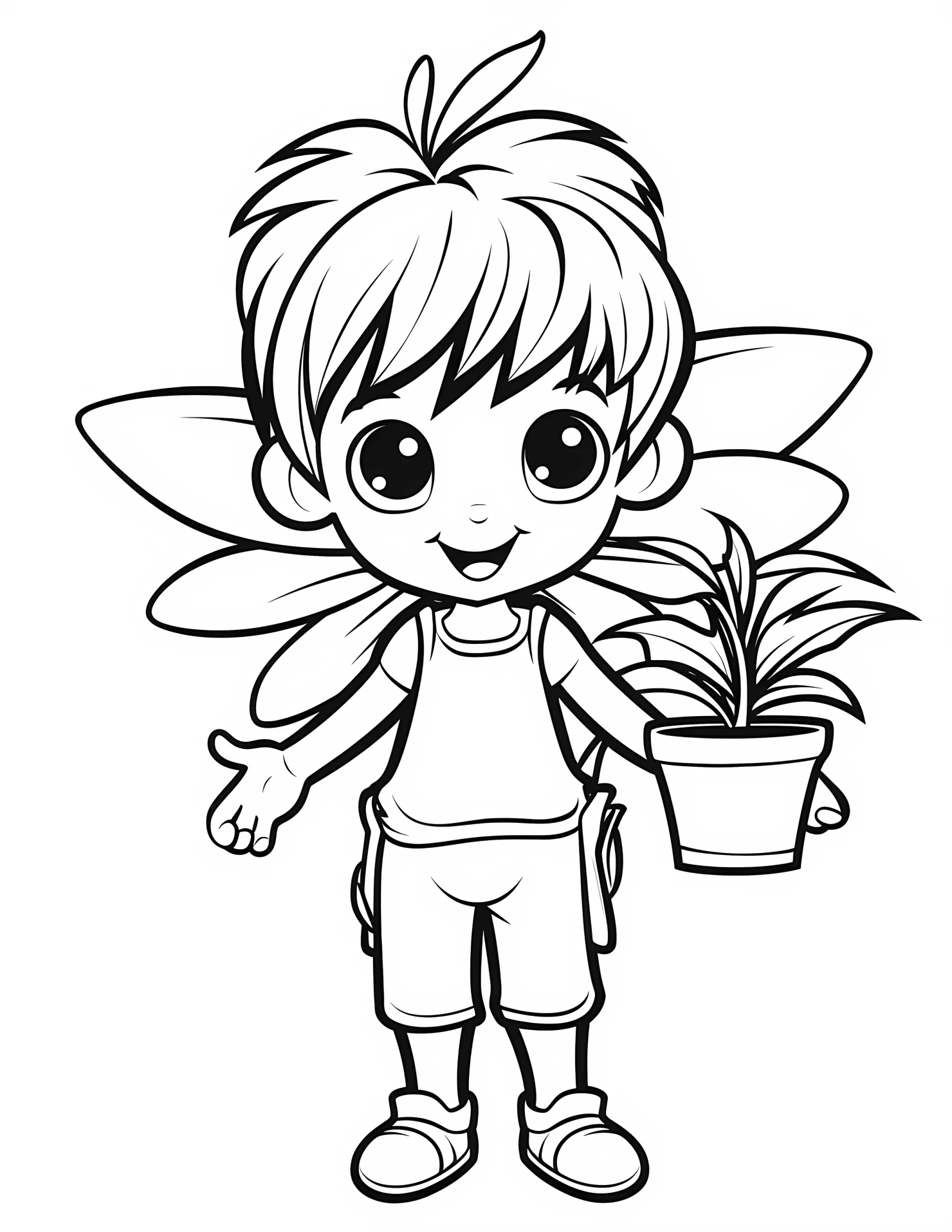 Garden fairy for kids coloring page on white color background #31598