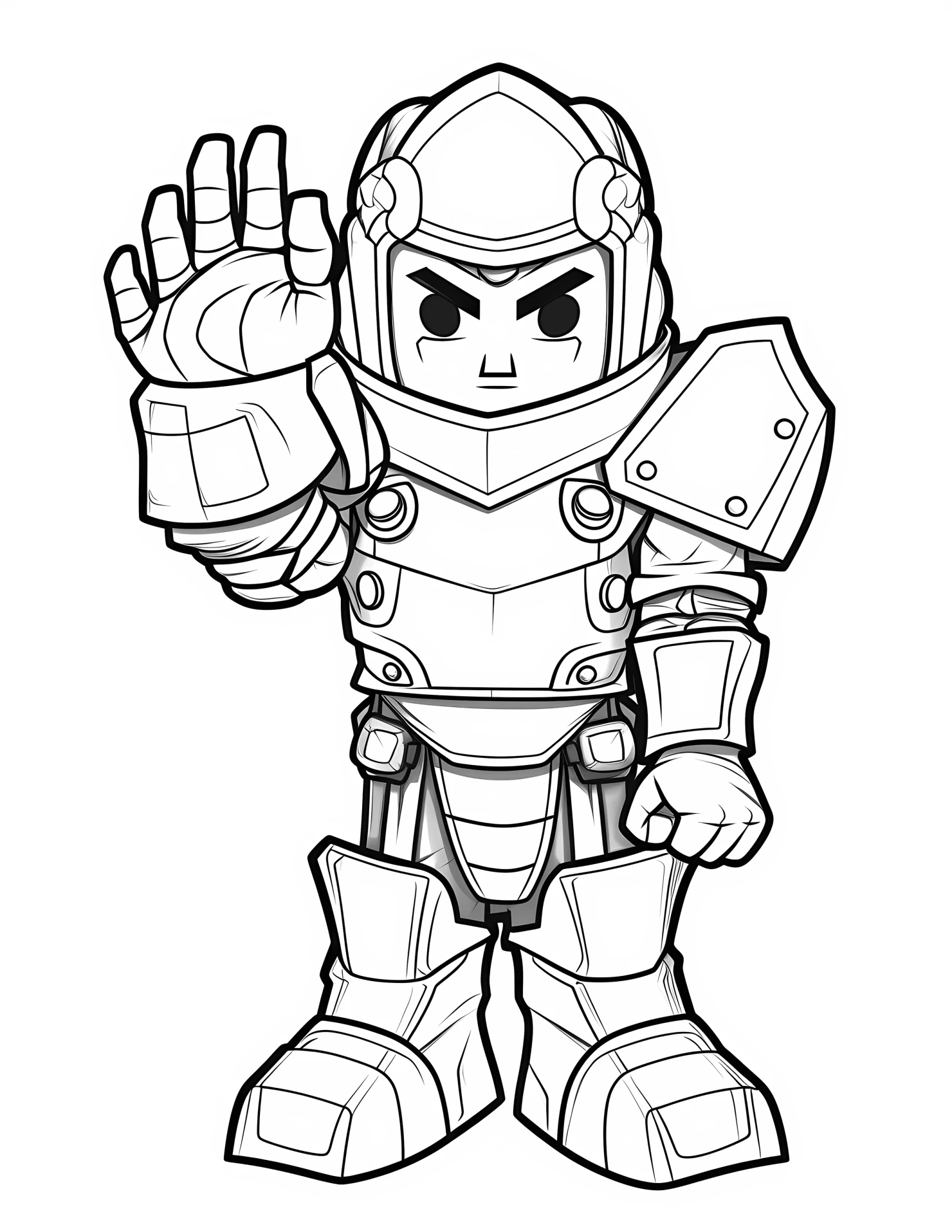 Gauntlet for kids coloring page on white color background #31602