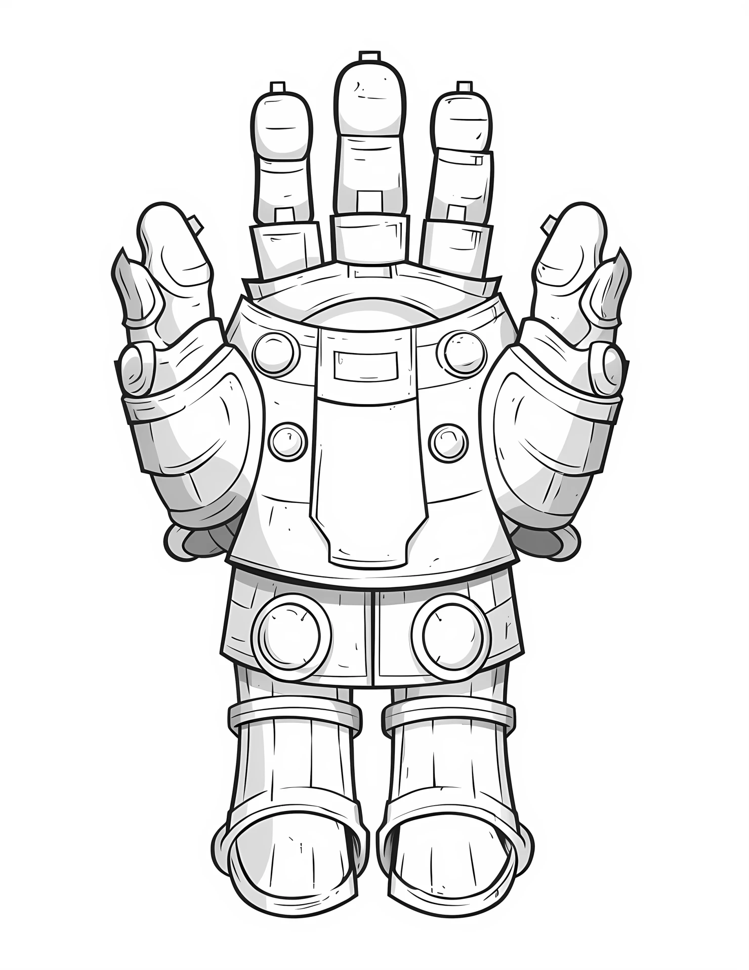 Gauntlet for kids coloring page on white color background #31603