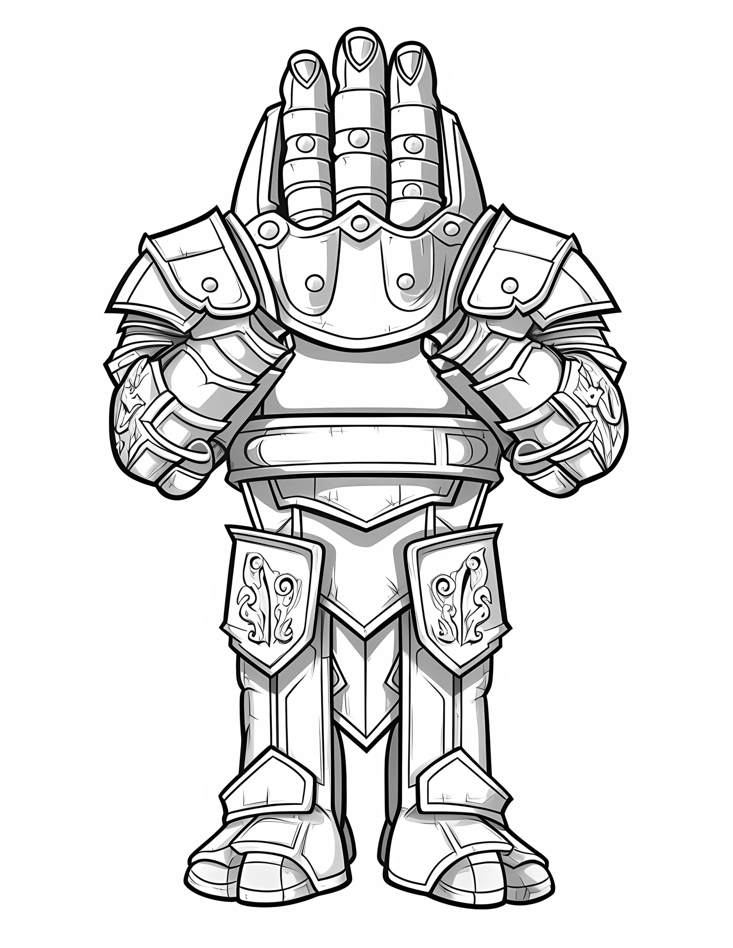 Gauntlet for kids coloring page on white color background #31605