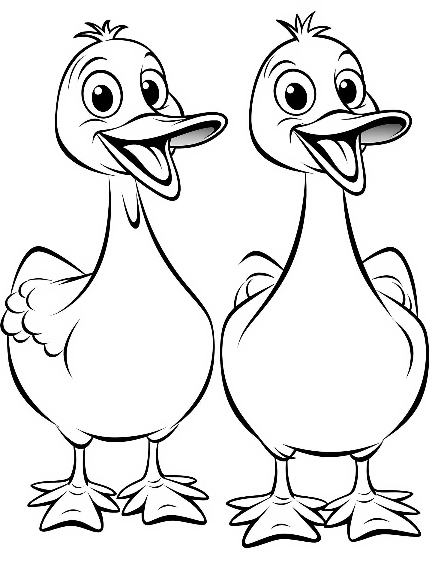 Geese for kids coloring page on white color background #31606