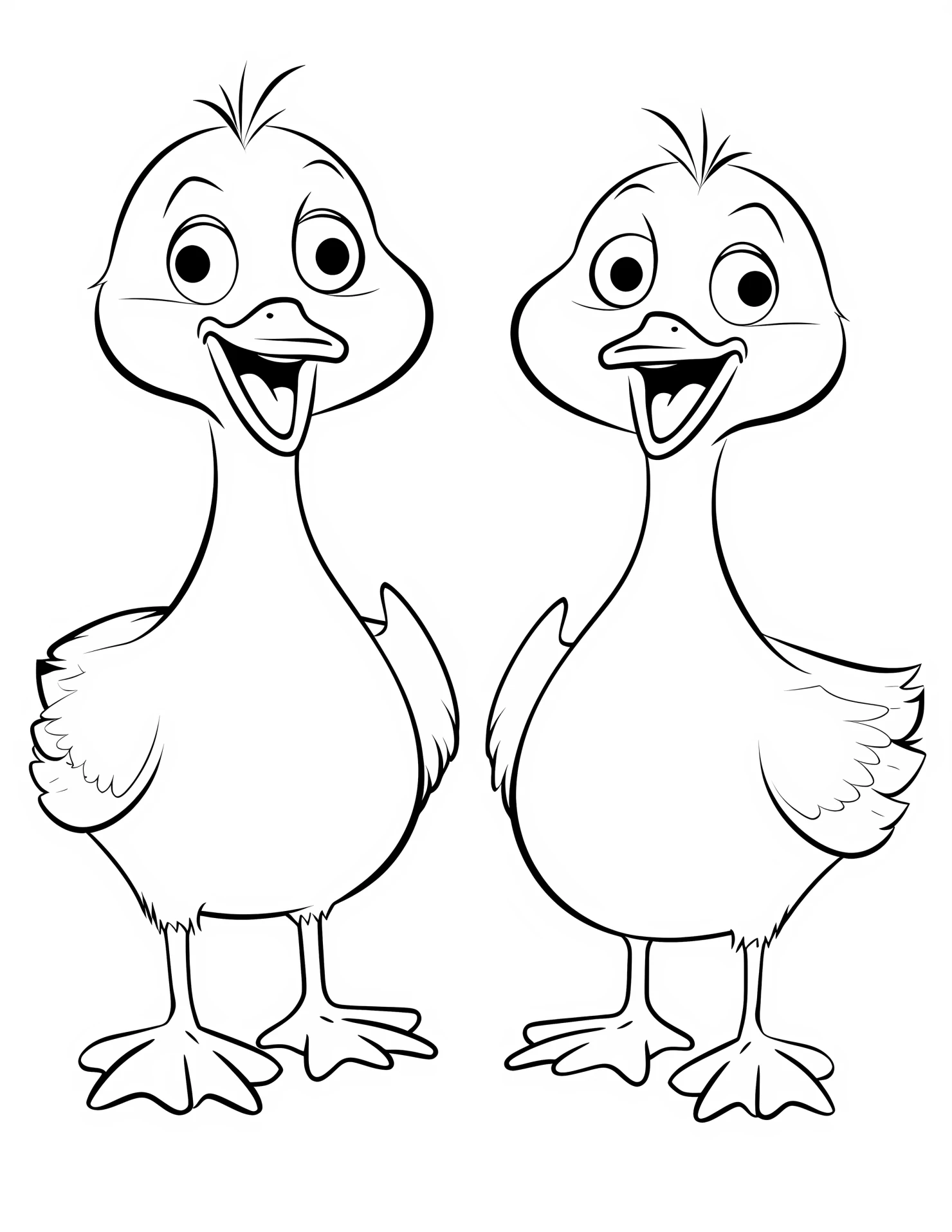 Geese for kids coloring page on white color background #31607