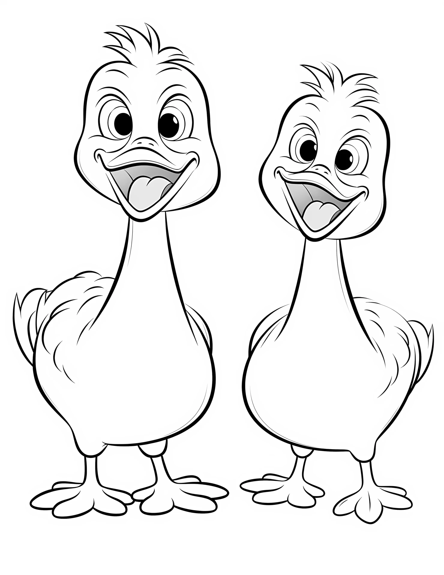 Geese for kids coloring page on white color background #31608