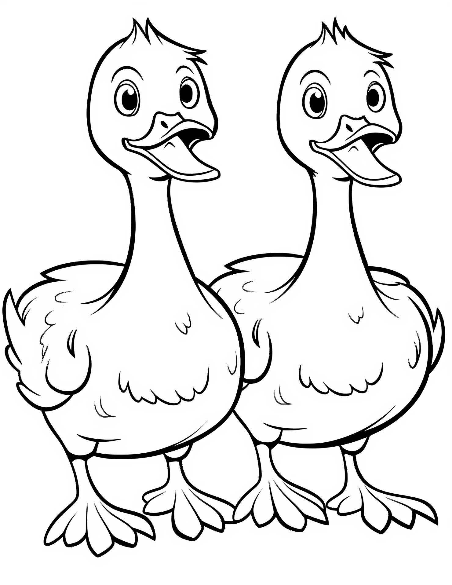 Geese for kids coloring page on white color background #31609