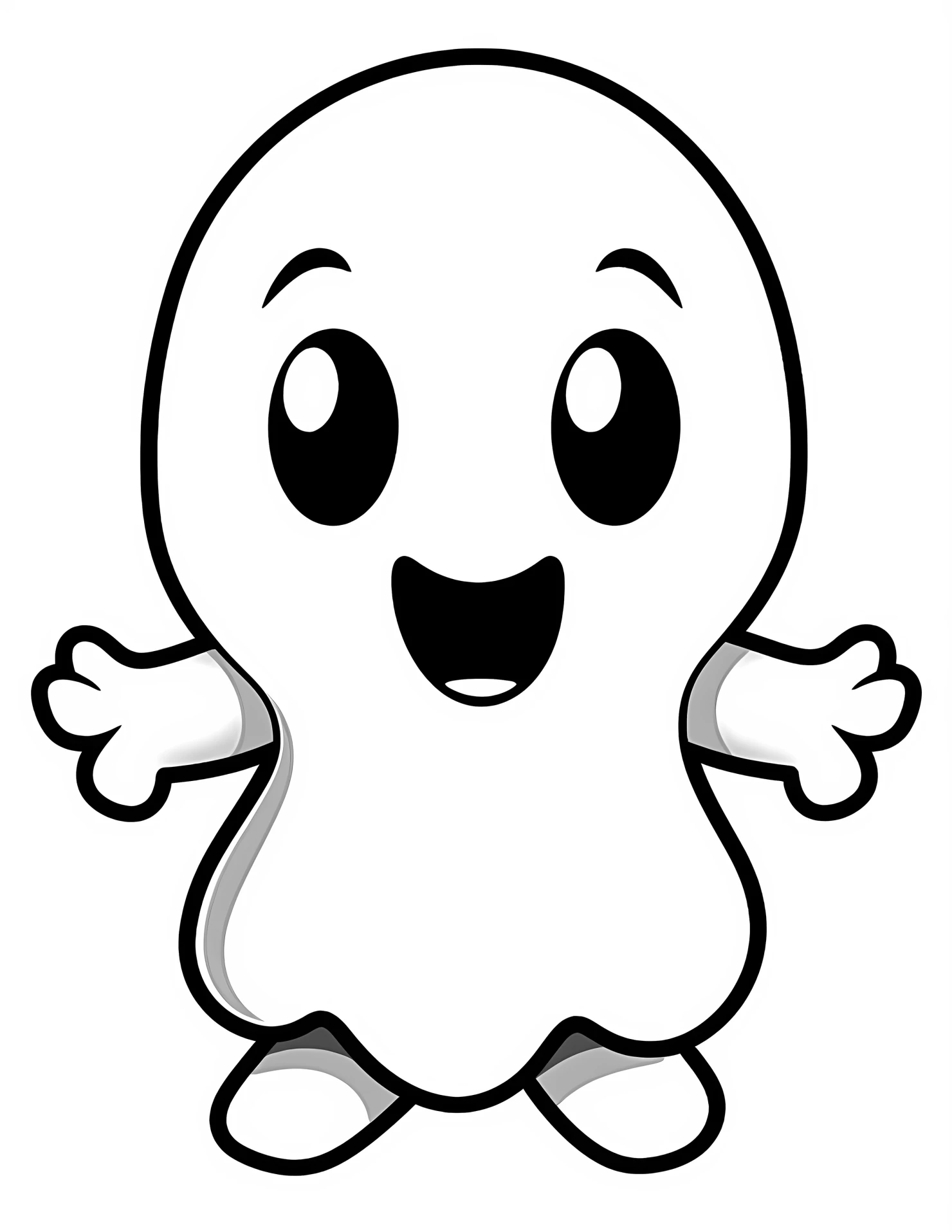 Ghost for kids coloring page on white color background #31611