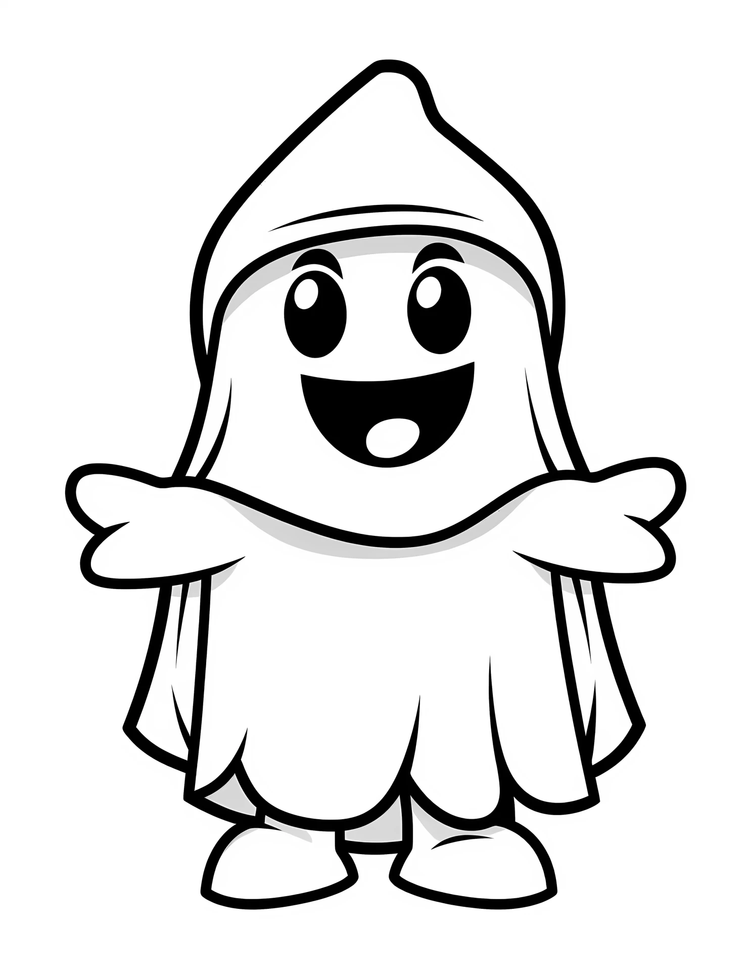 Ghost for kids coloring page on white color background #31612