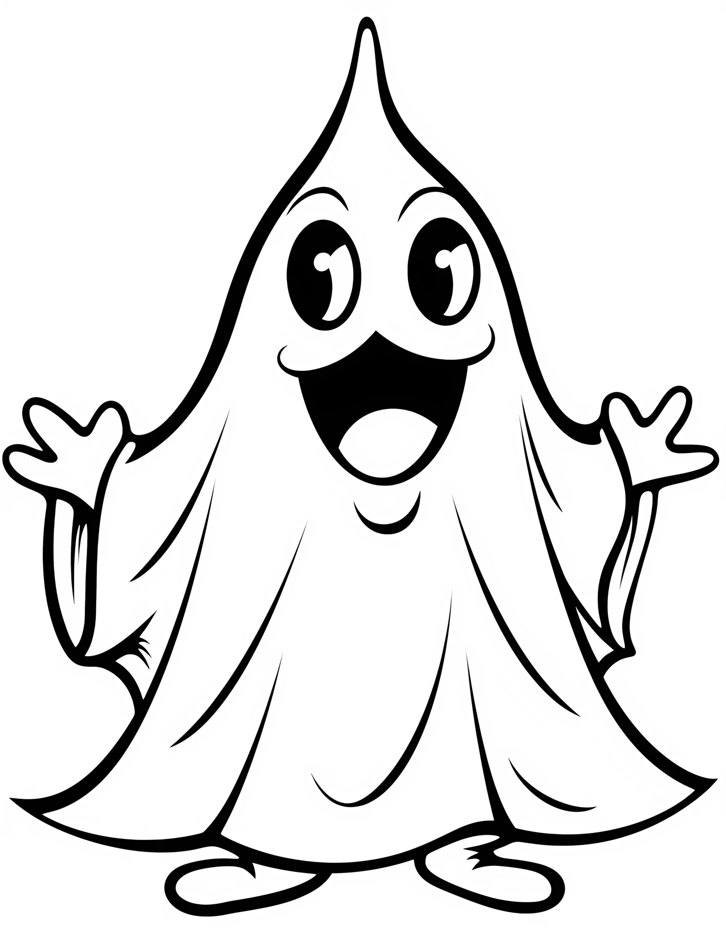 Ghost for kids coloring page on white color background #31614