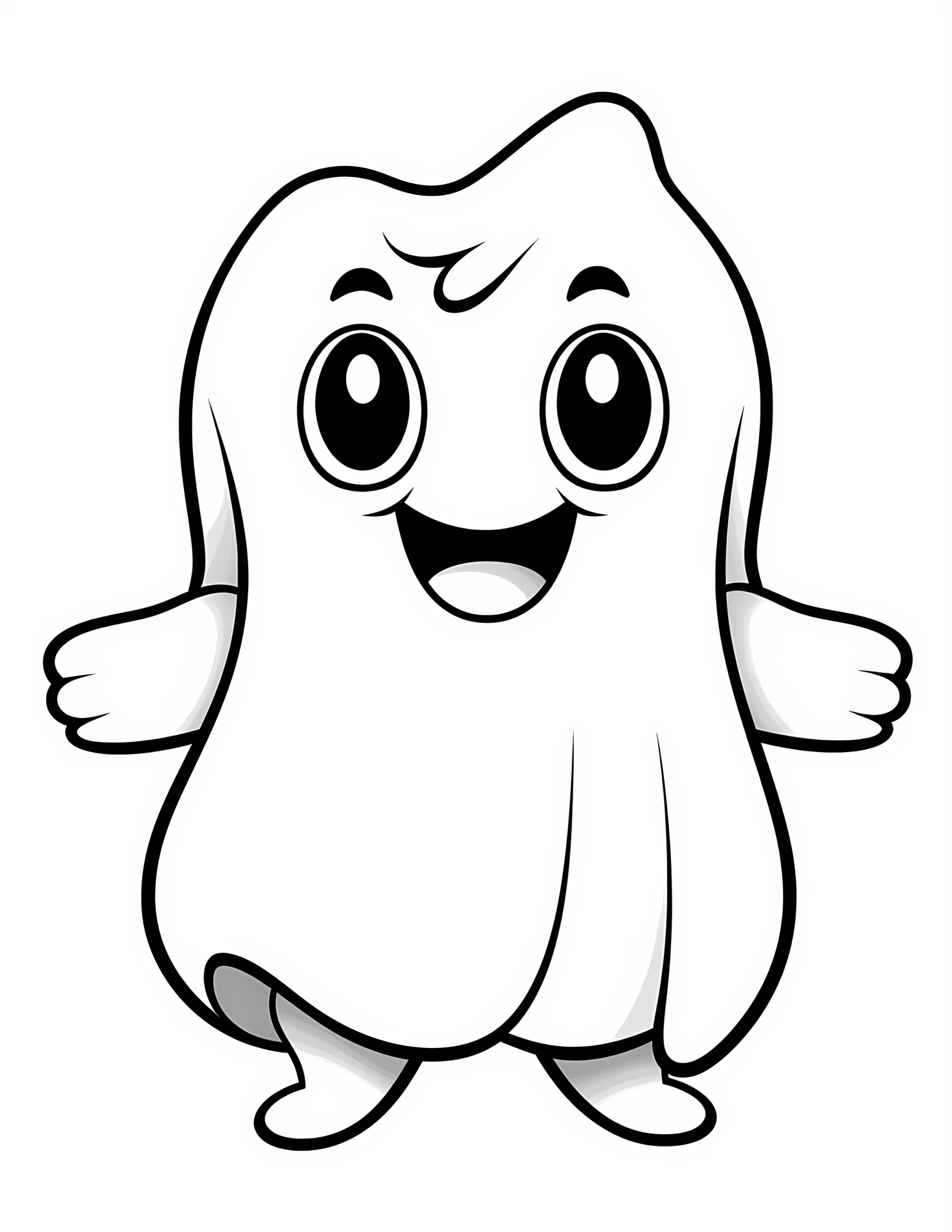 Ghost for kids coloring page on white color background #31617