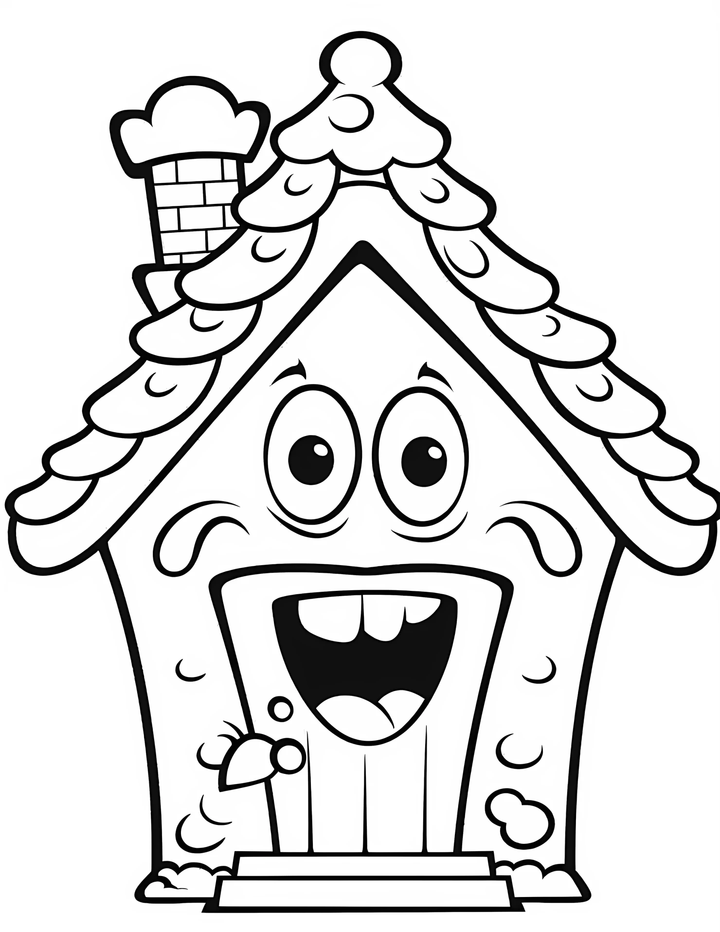 Gingerbread house for kids coloring page on white color background #31621