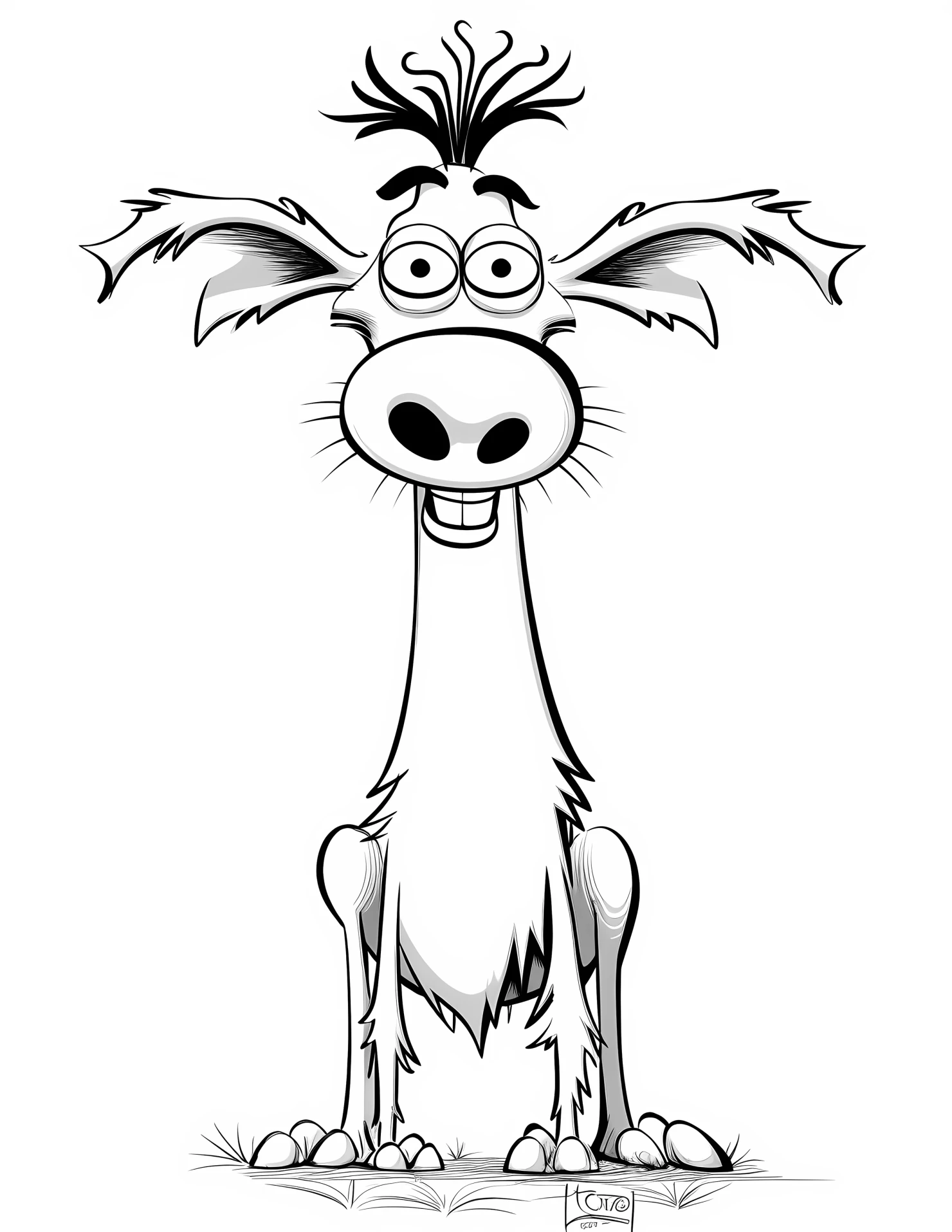 Giraffe for kids coloring page on white color background #31628