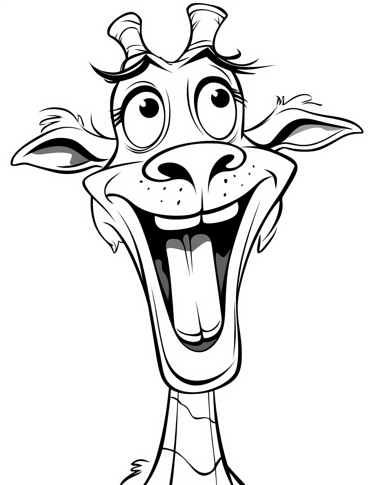 Giraffe for kids coloring page on white color background #31629