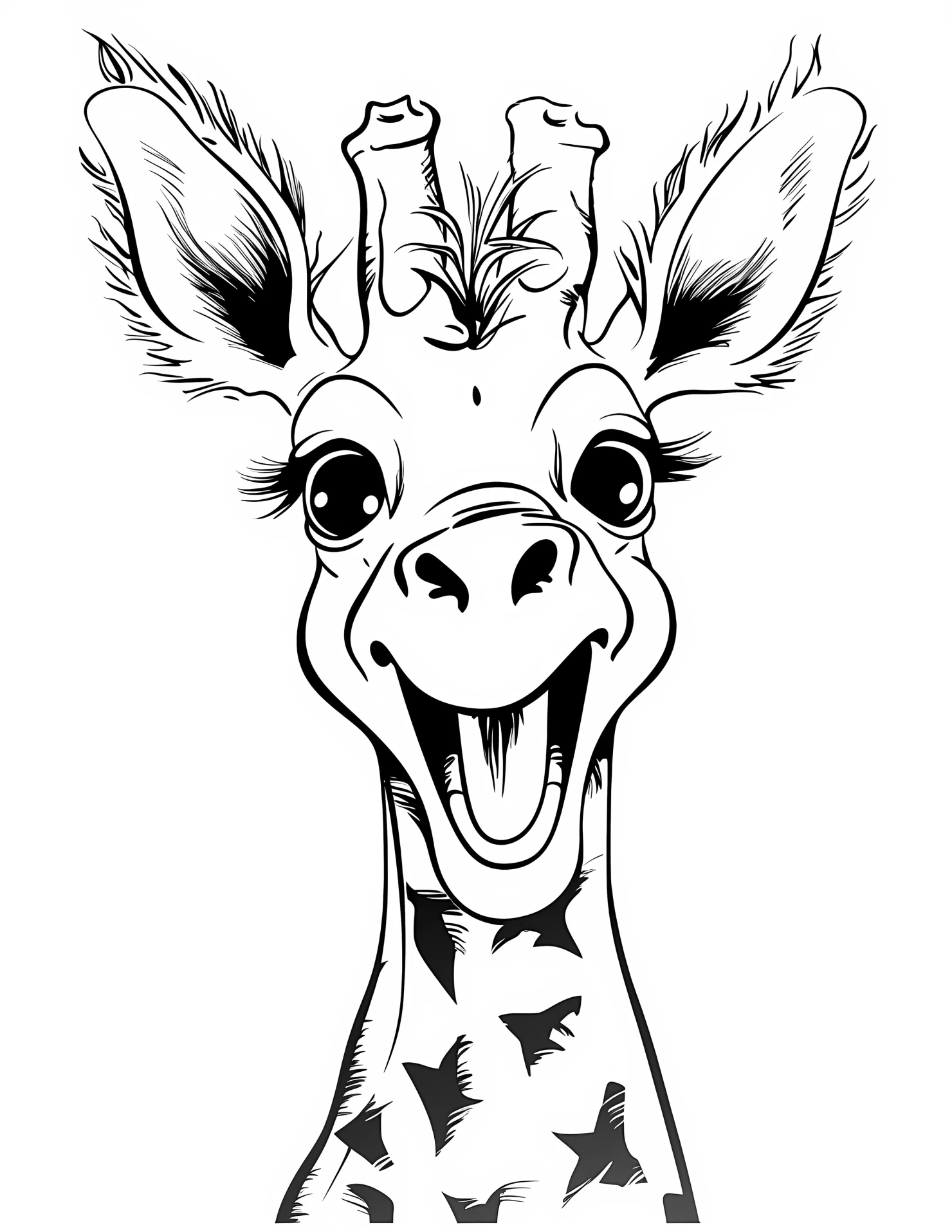 Giraffe for kids coloring page on white color background #31630