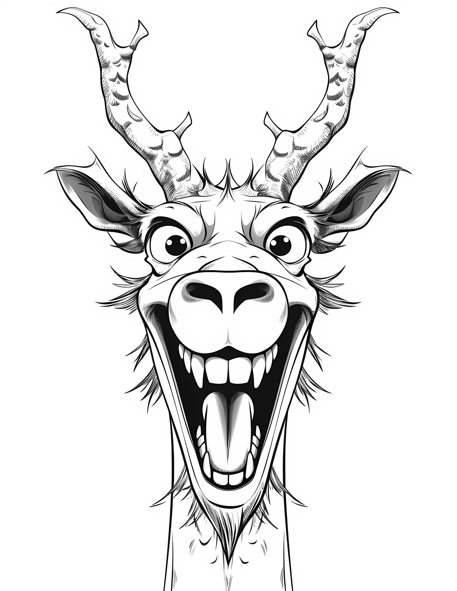 Giraffe for kids coloring page on white color background #31631