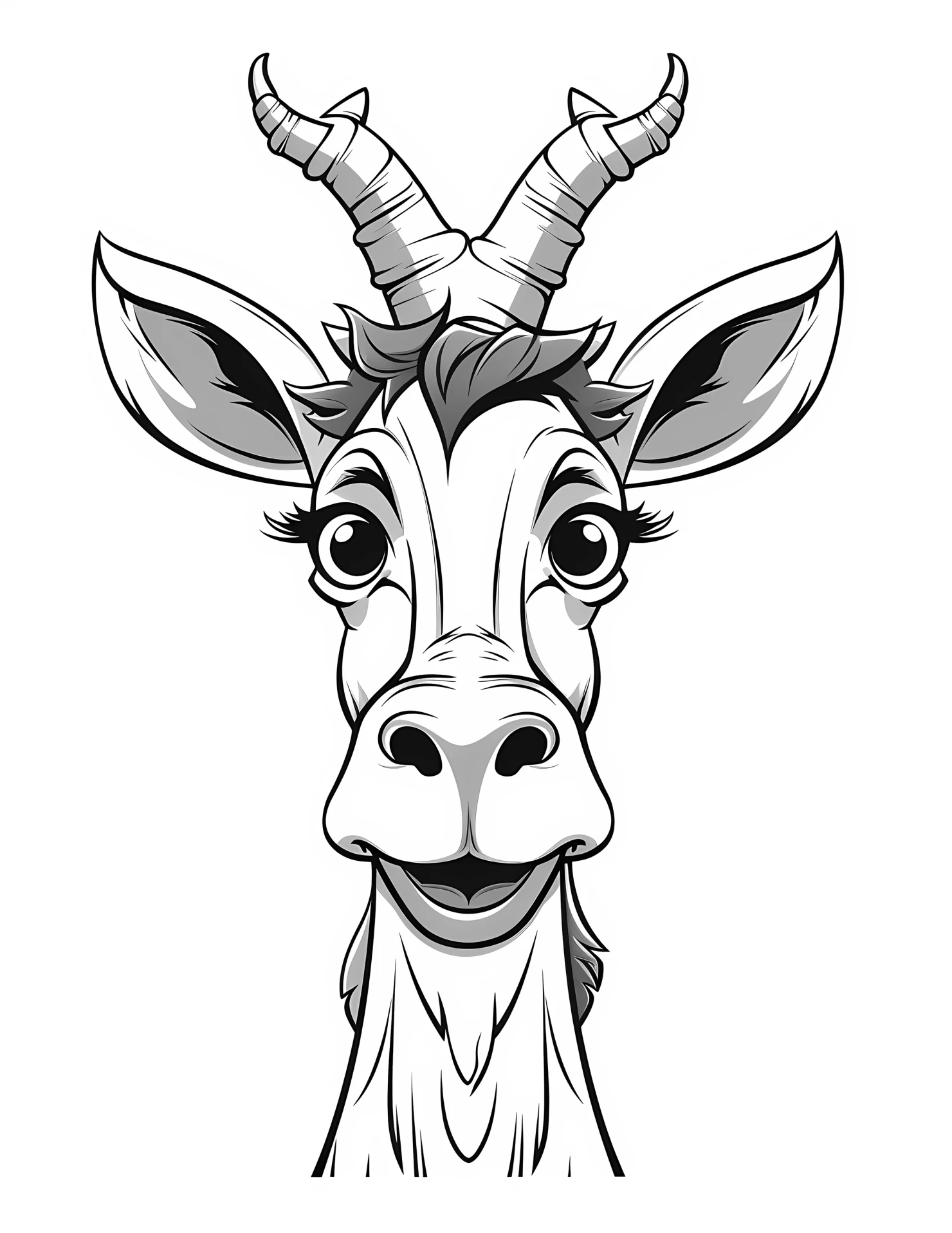 Giraffe for kids coloring page on white color background #31632