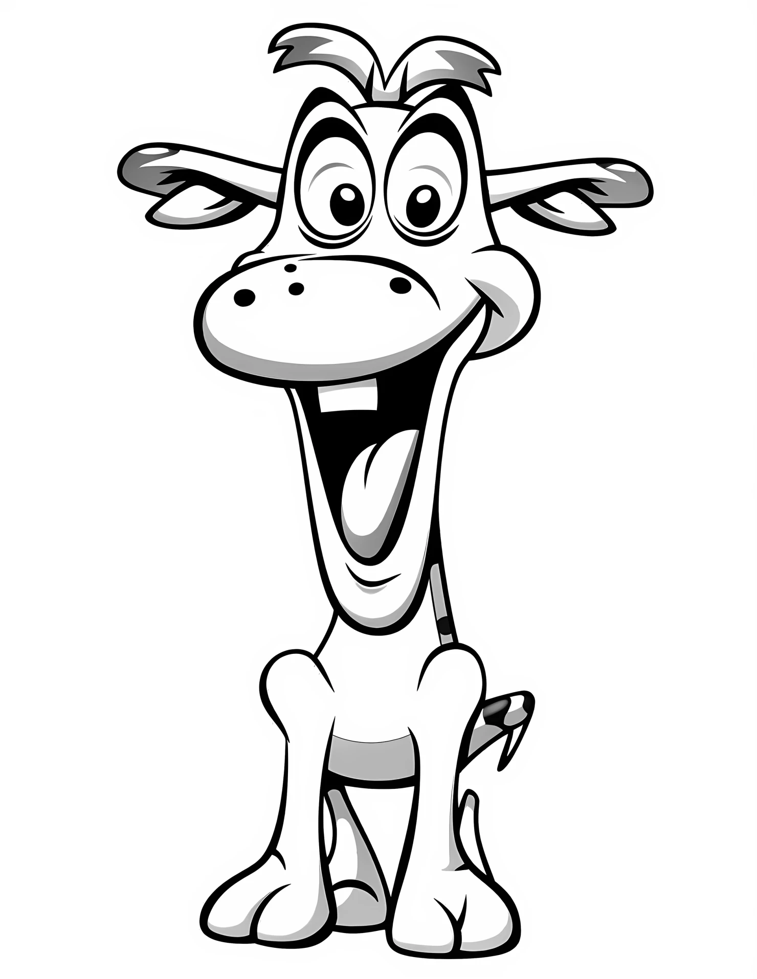 Giraffe for kids coloring page on white color background #31634