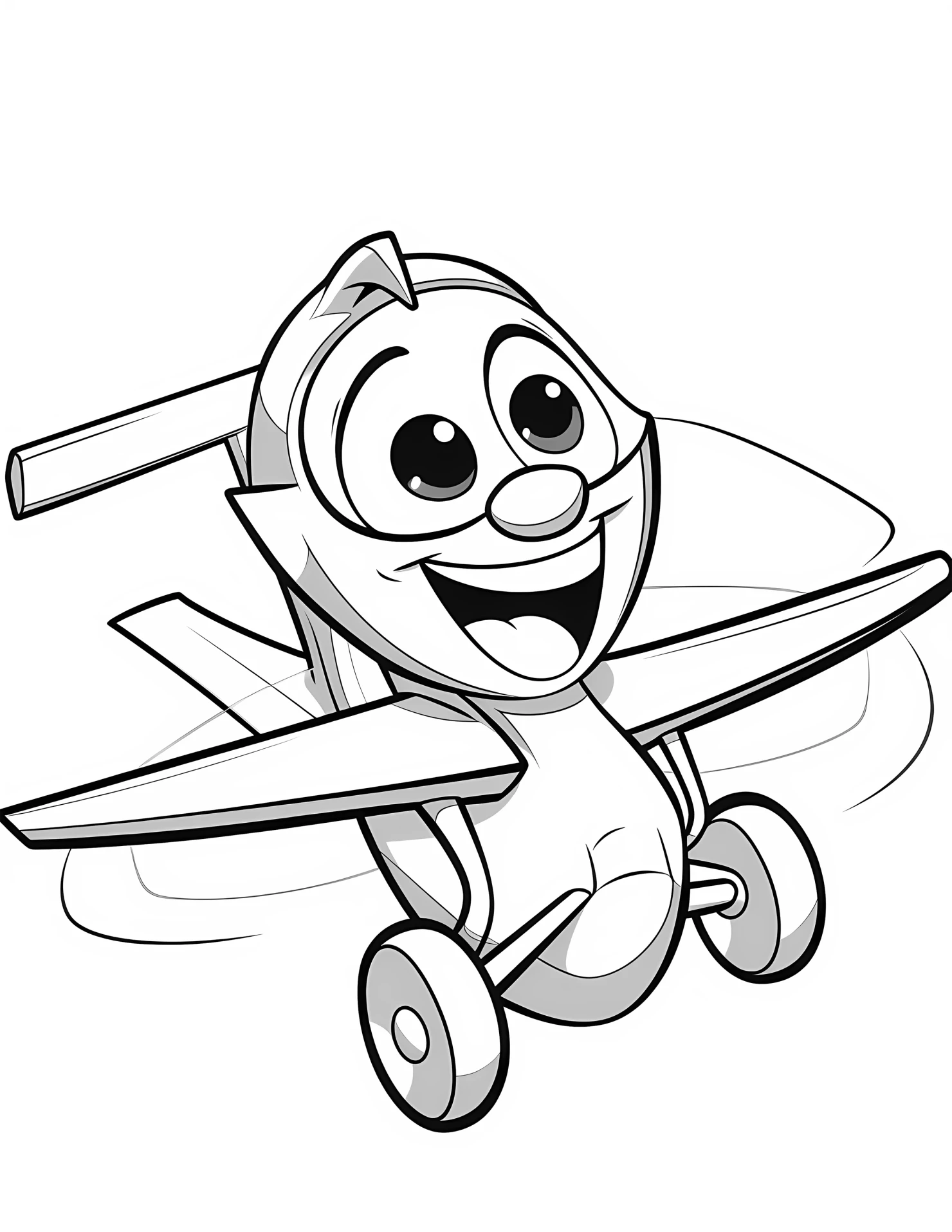Glider for kids coloring page on white color background #31637