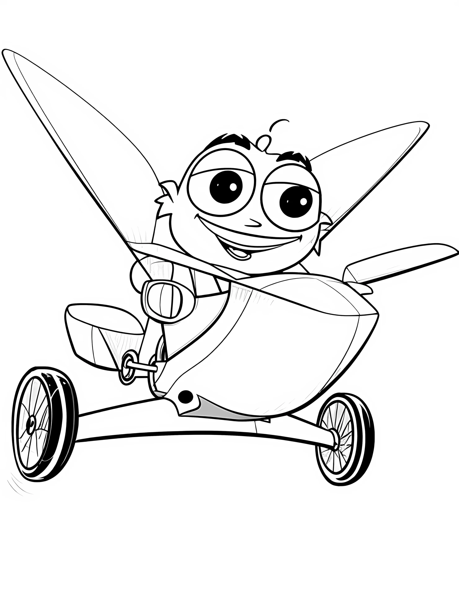 Glider for kids coloring page on white color background #31640