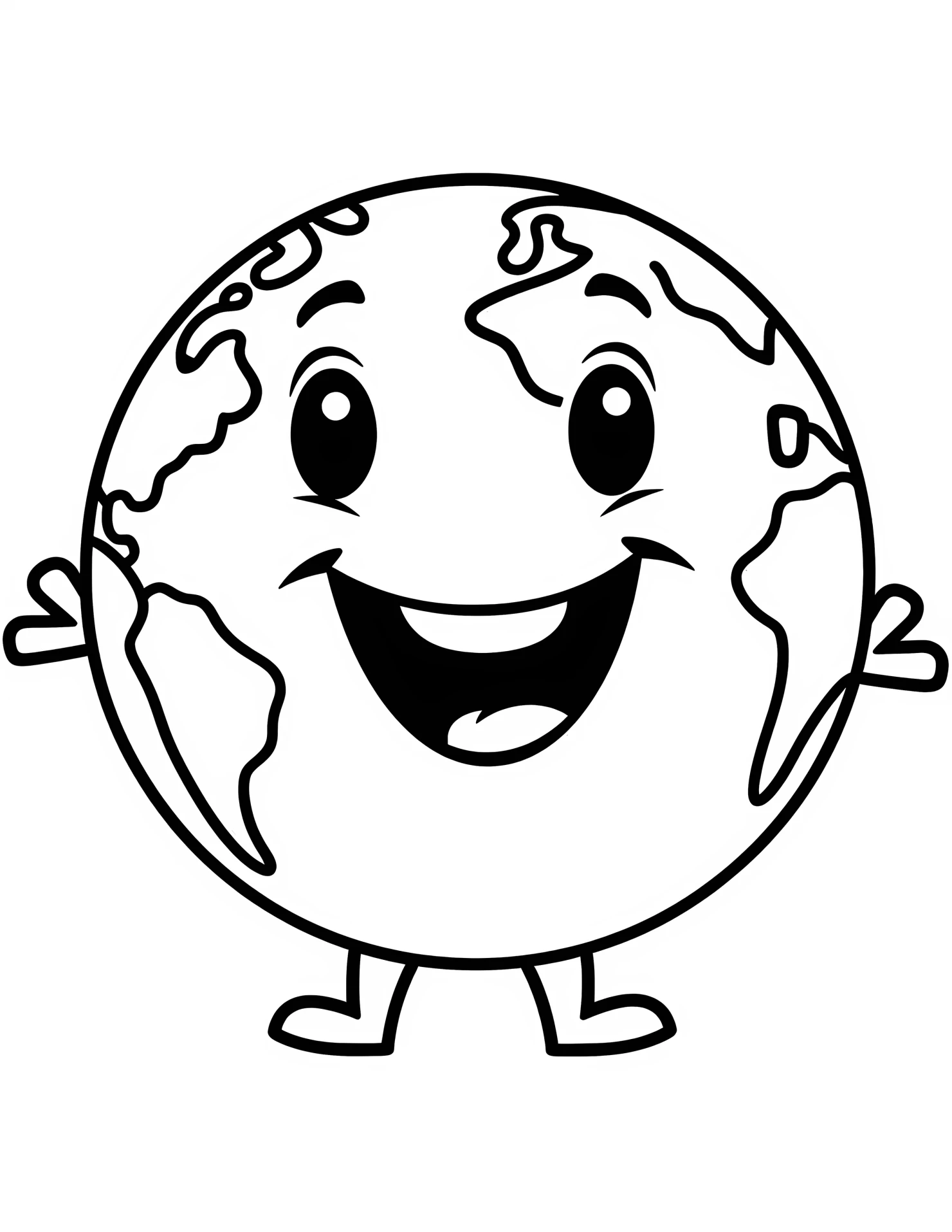 Globe for kids coloring page on white color background #31641