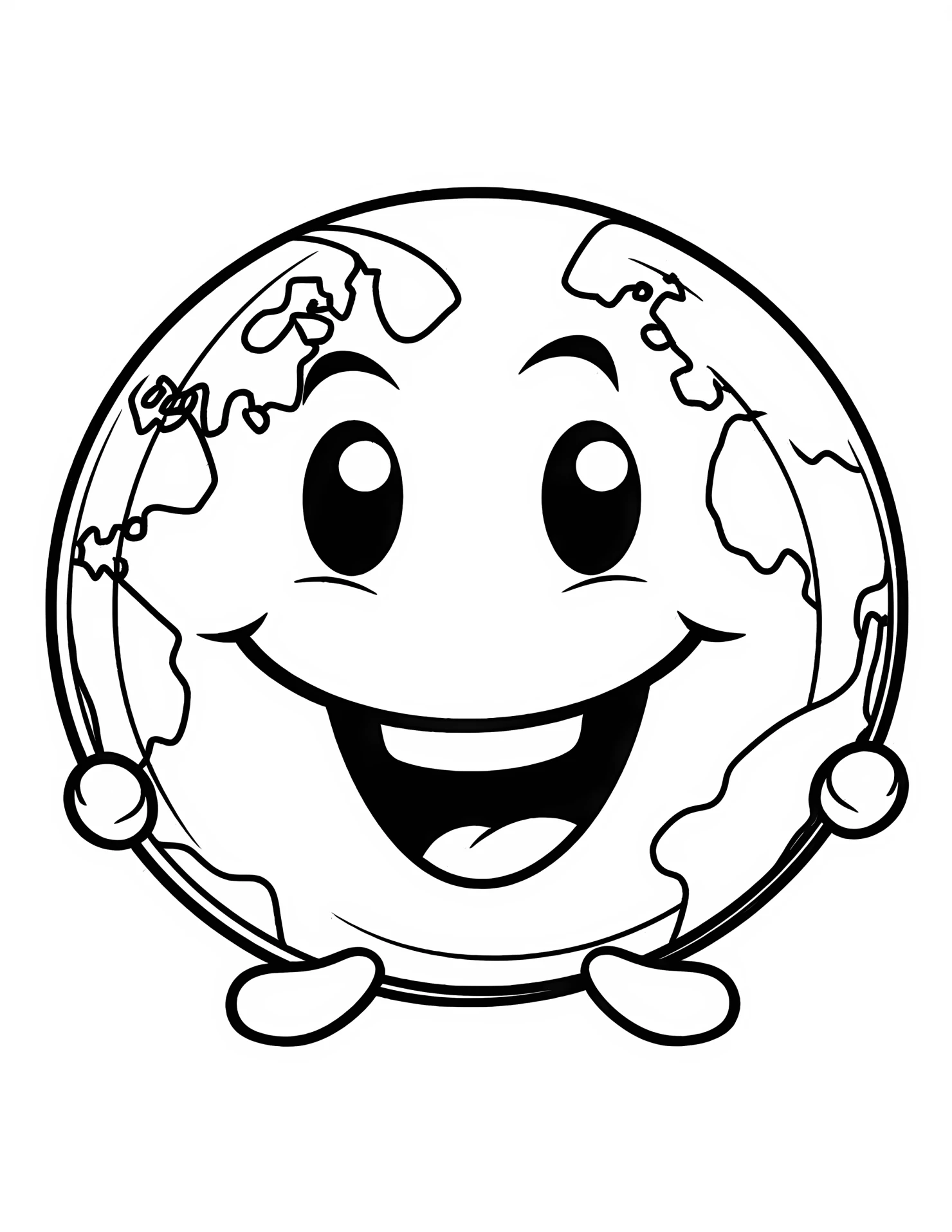 Globe for kids coloring page on white color background #31644
