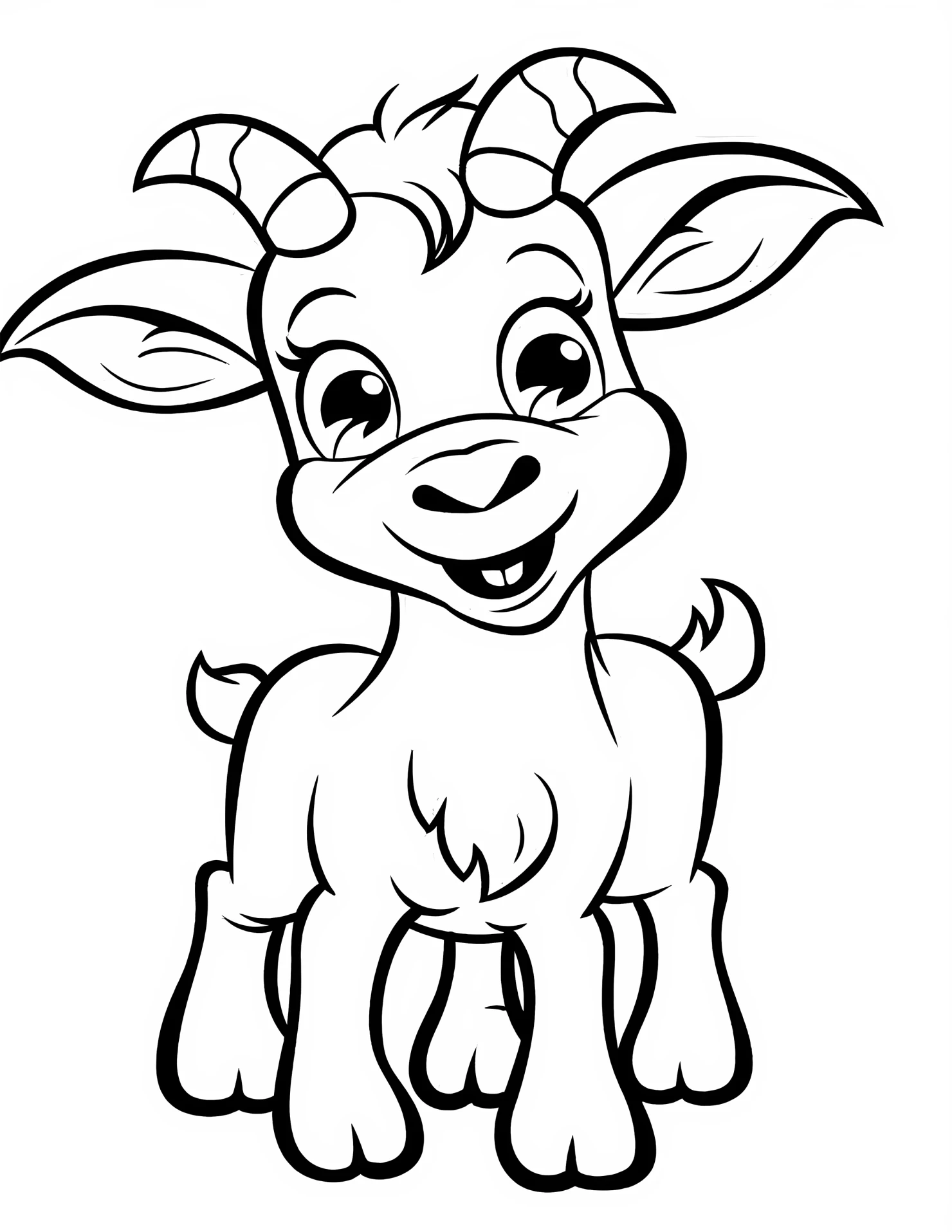 Goat for kids coloring page on white color background #31649