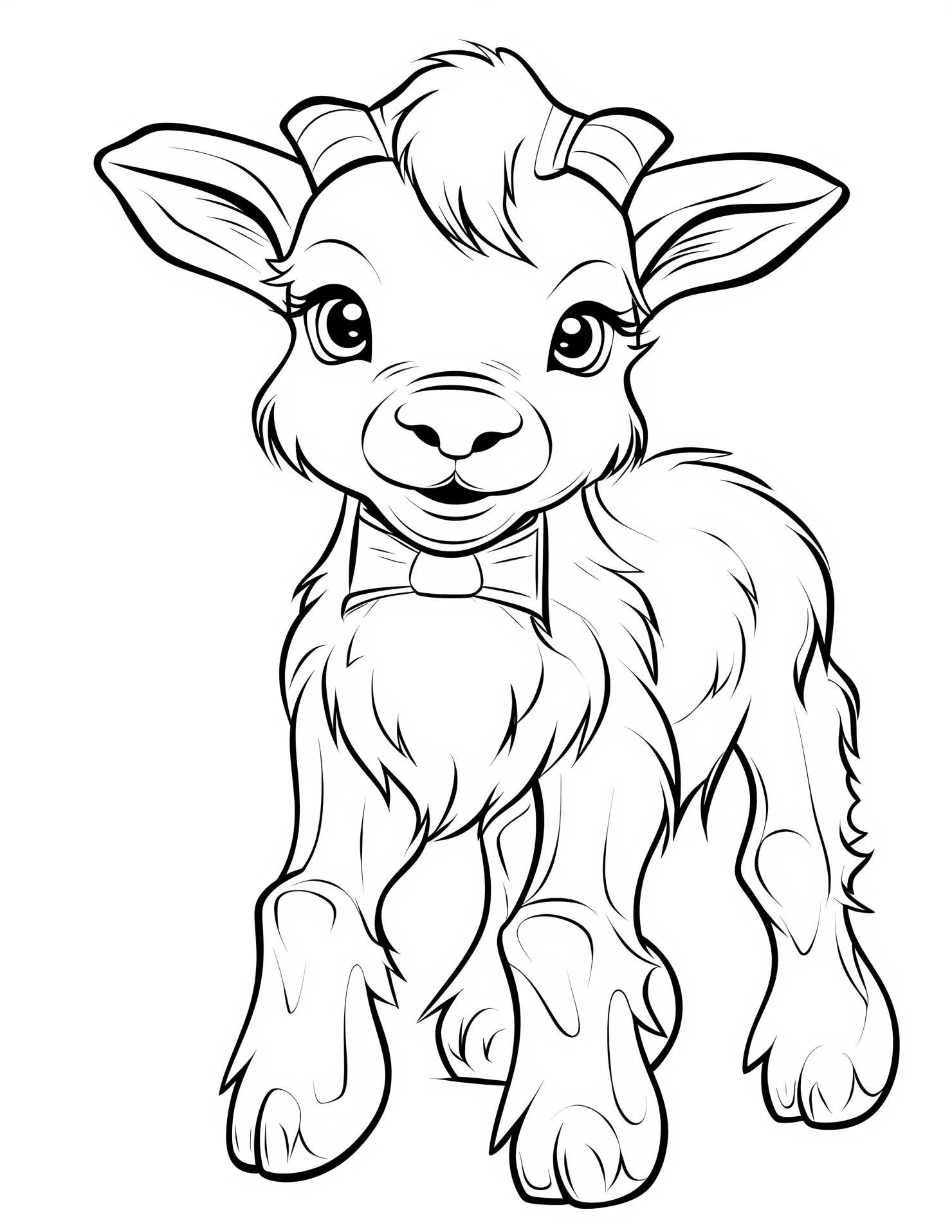 Goat for kids coloring page on white color background #31650