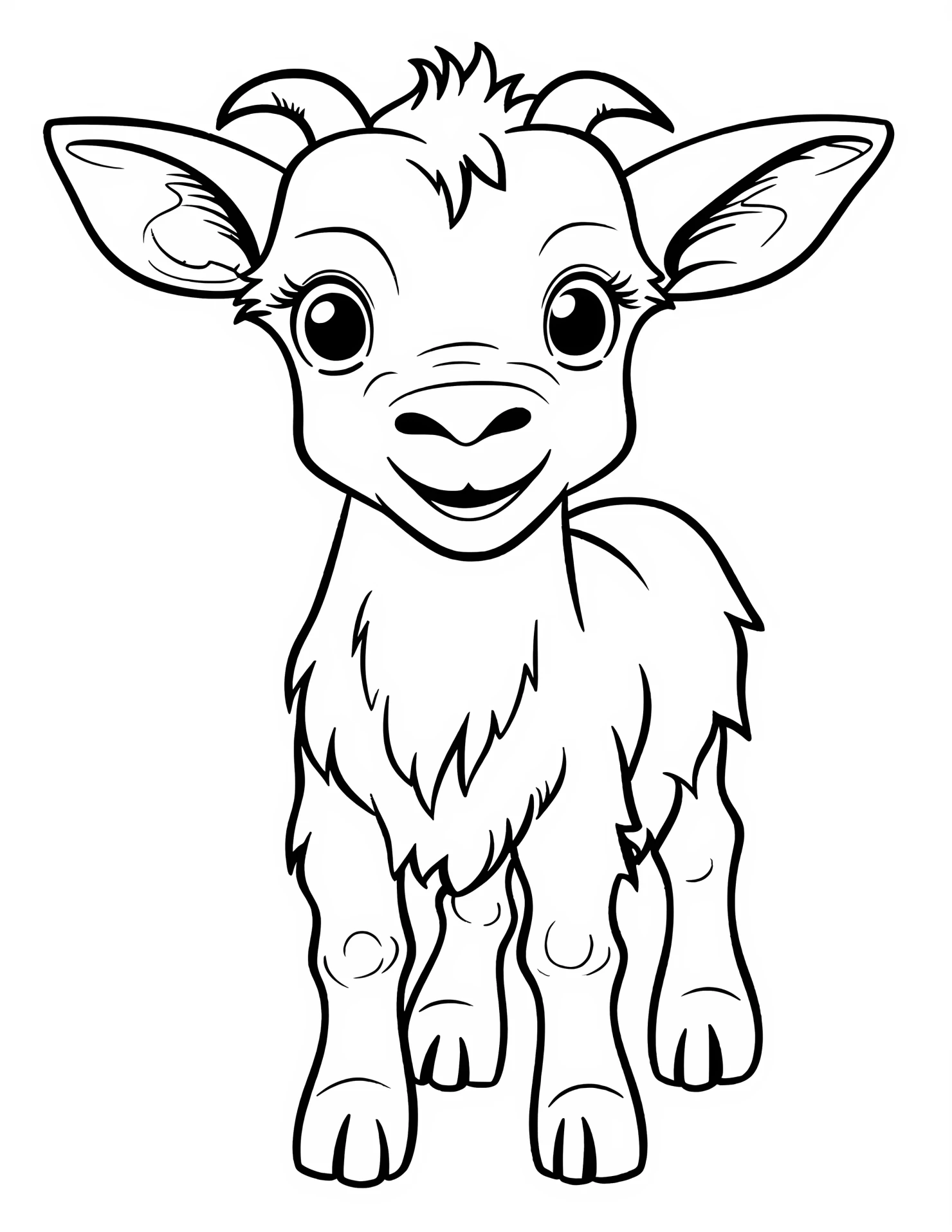Goat for kids coloring page on white color background #31651