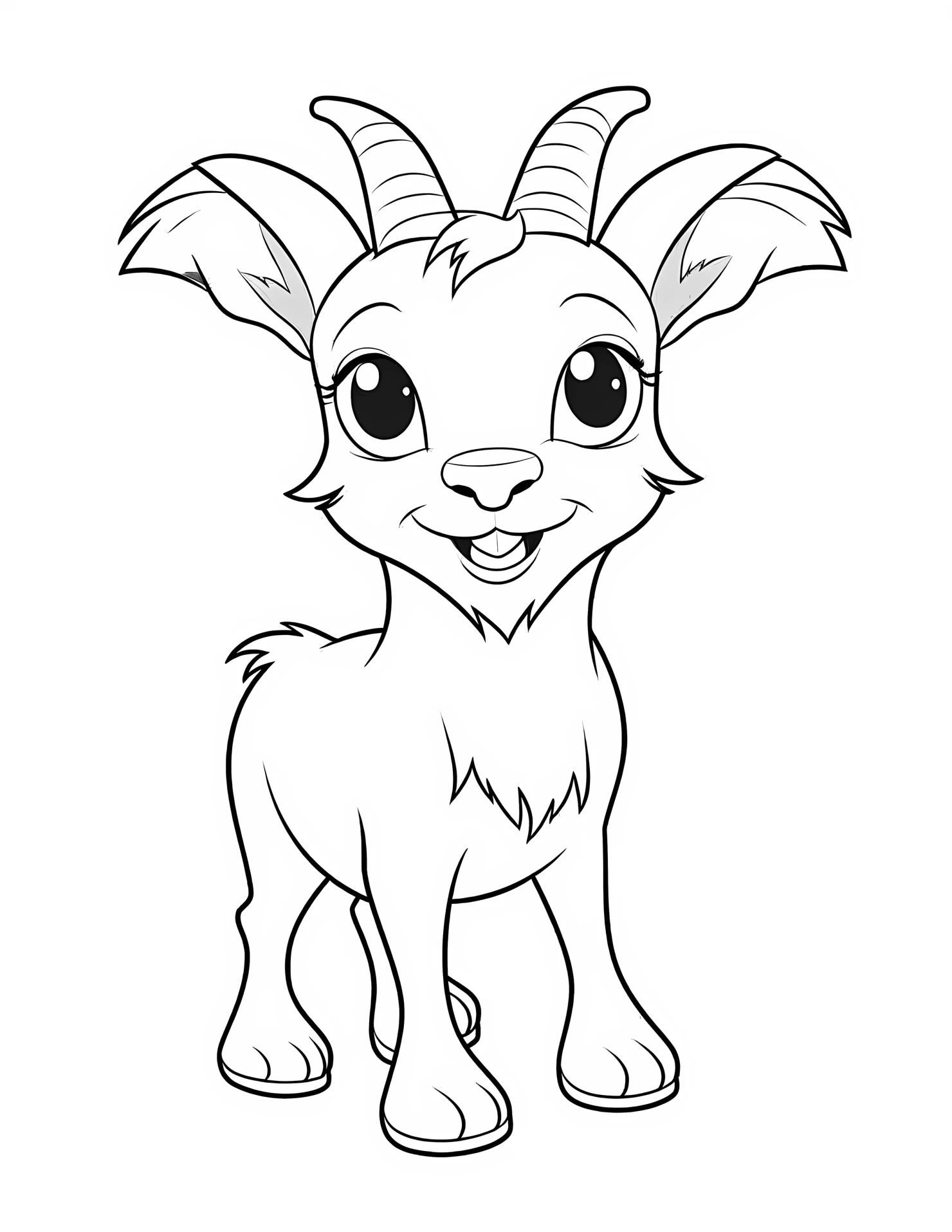 Goat for kids coloring page on white color background #31652