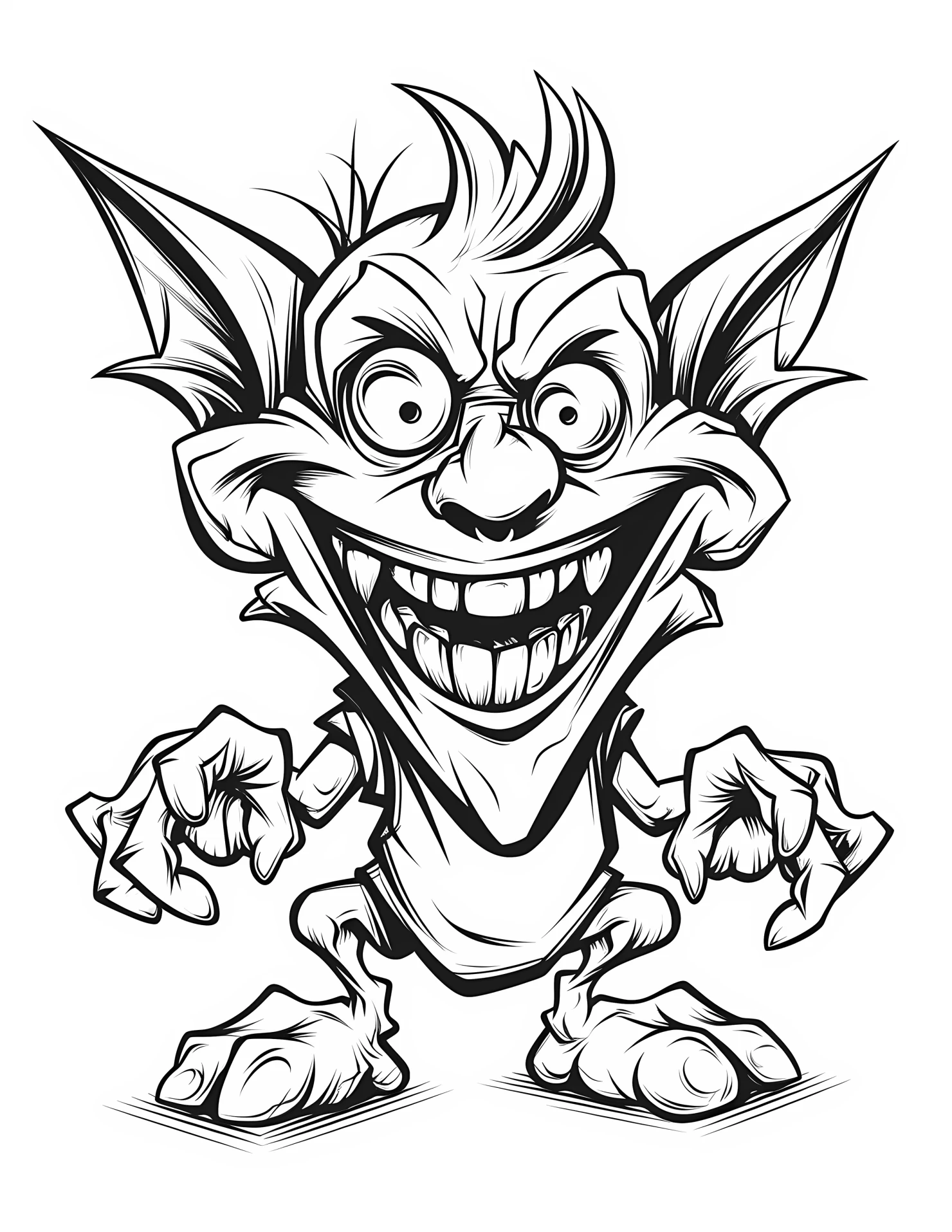 Goblin for kids coloring page on white color background #31653