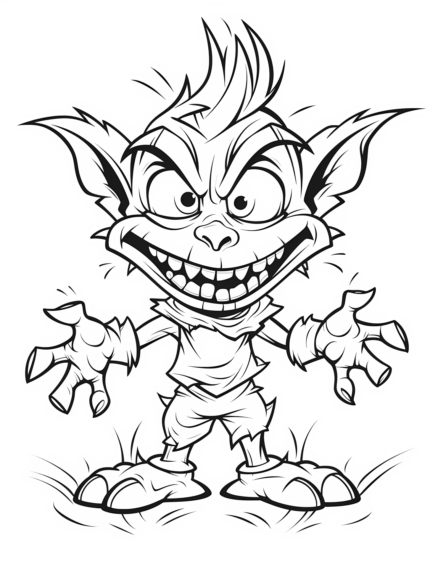 Goblin for kids coloring page on white color background #31654