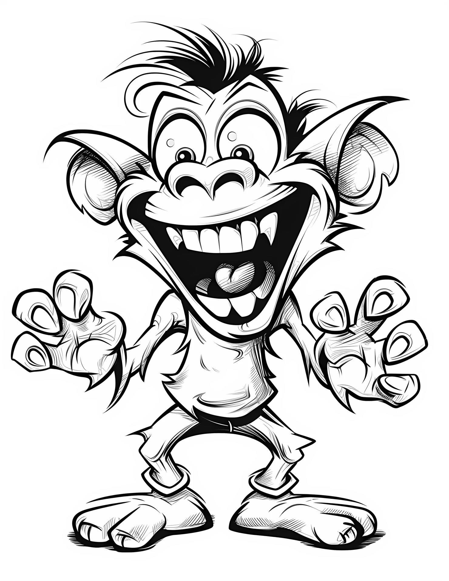 Goblin for kids coloring page on white color background #31655