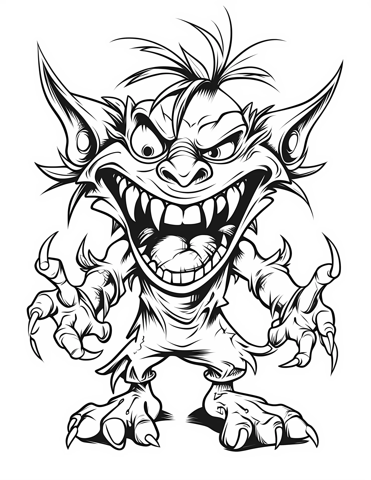 Goblin for kids coloring page on white color background #31656