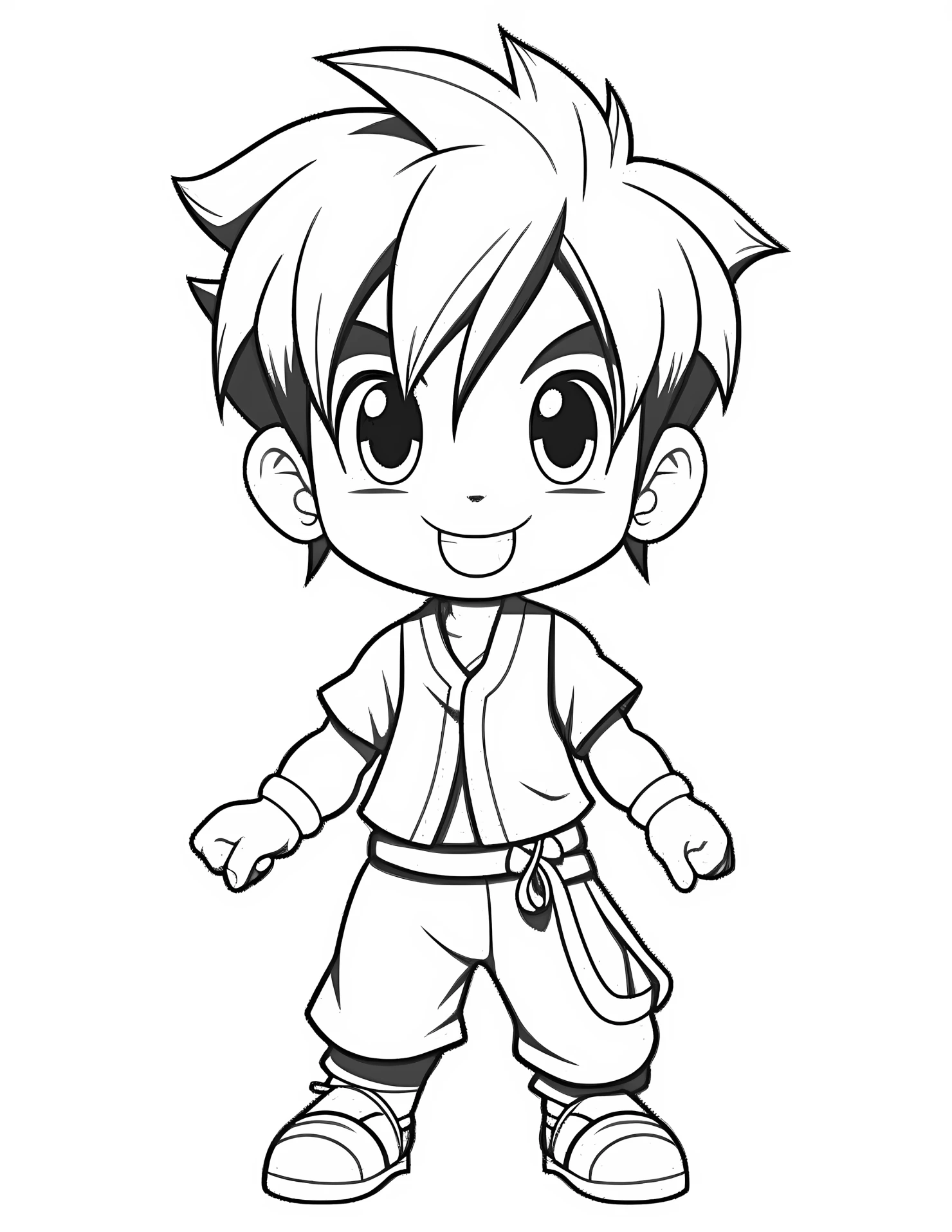Goku for kids coloring page on white color background #31661