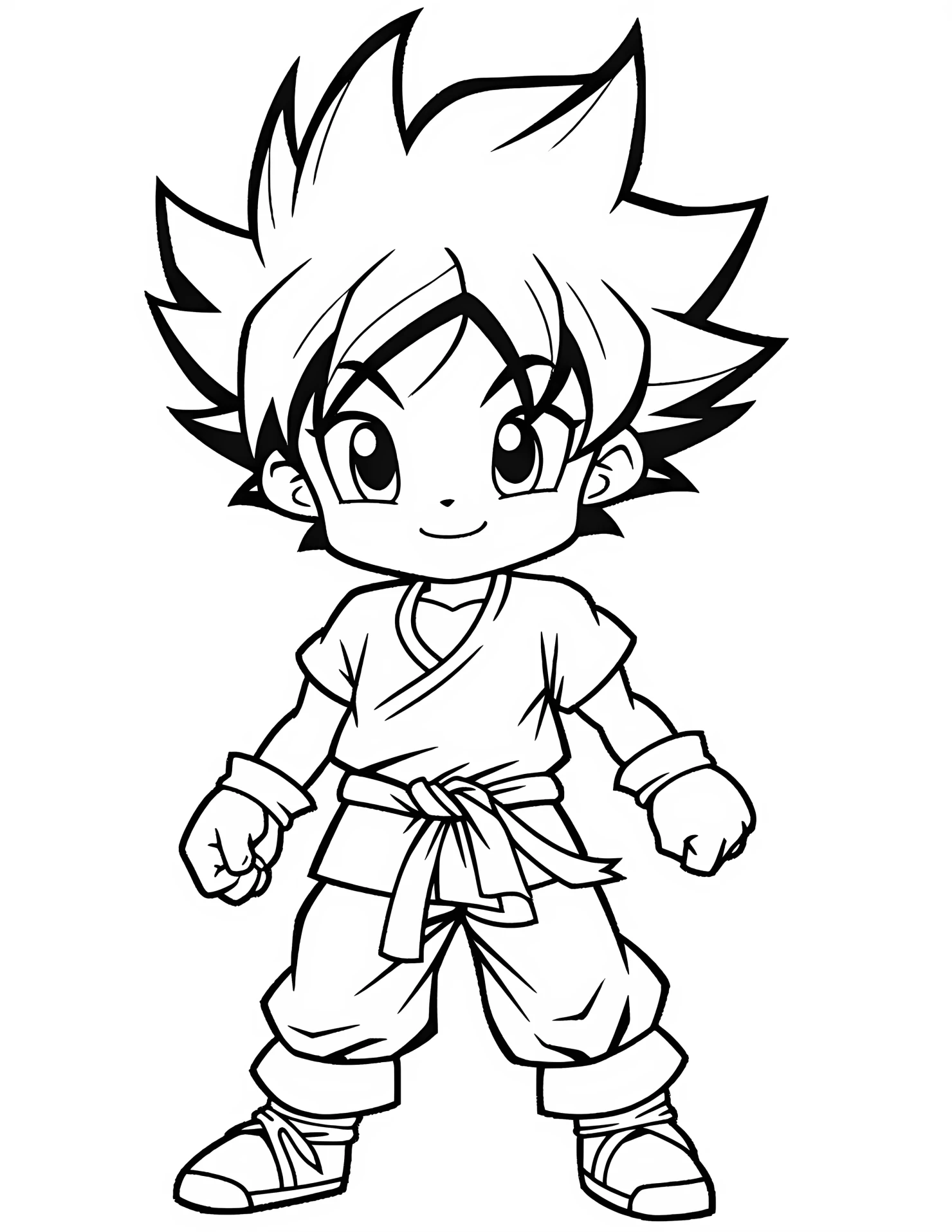 Goku for kids coloring page on white color background #31663