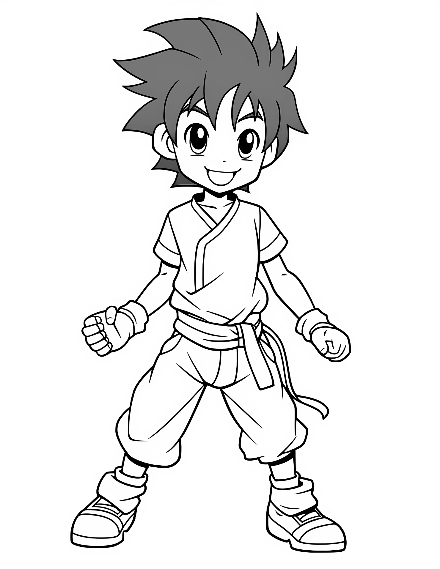 Goku for kids coloring page on white color background #31664