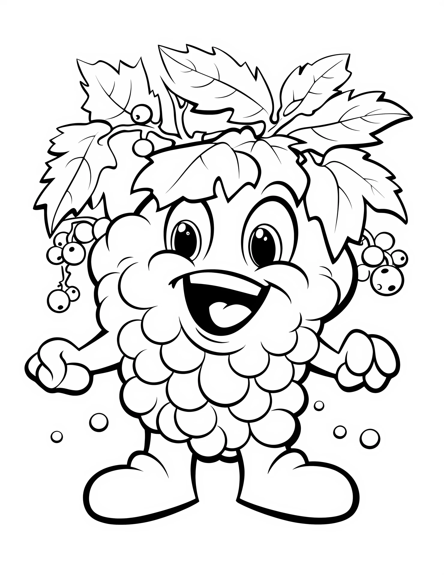 Grapes for kids coloring page on white color background #31665