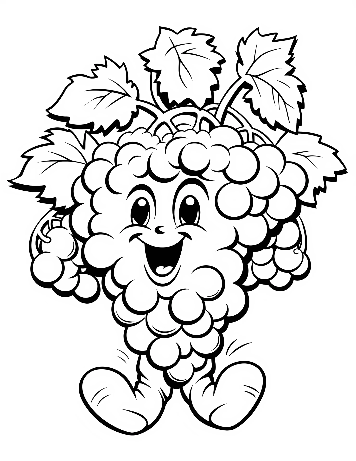 Grapes for kids coloring page on white color background #31666