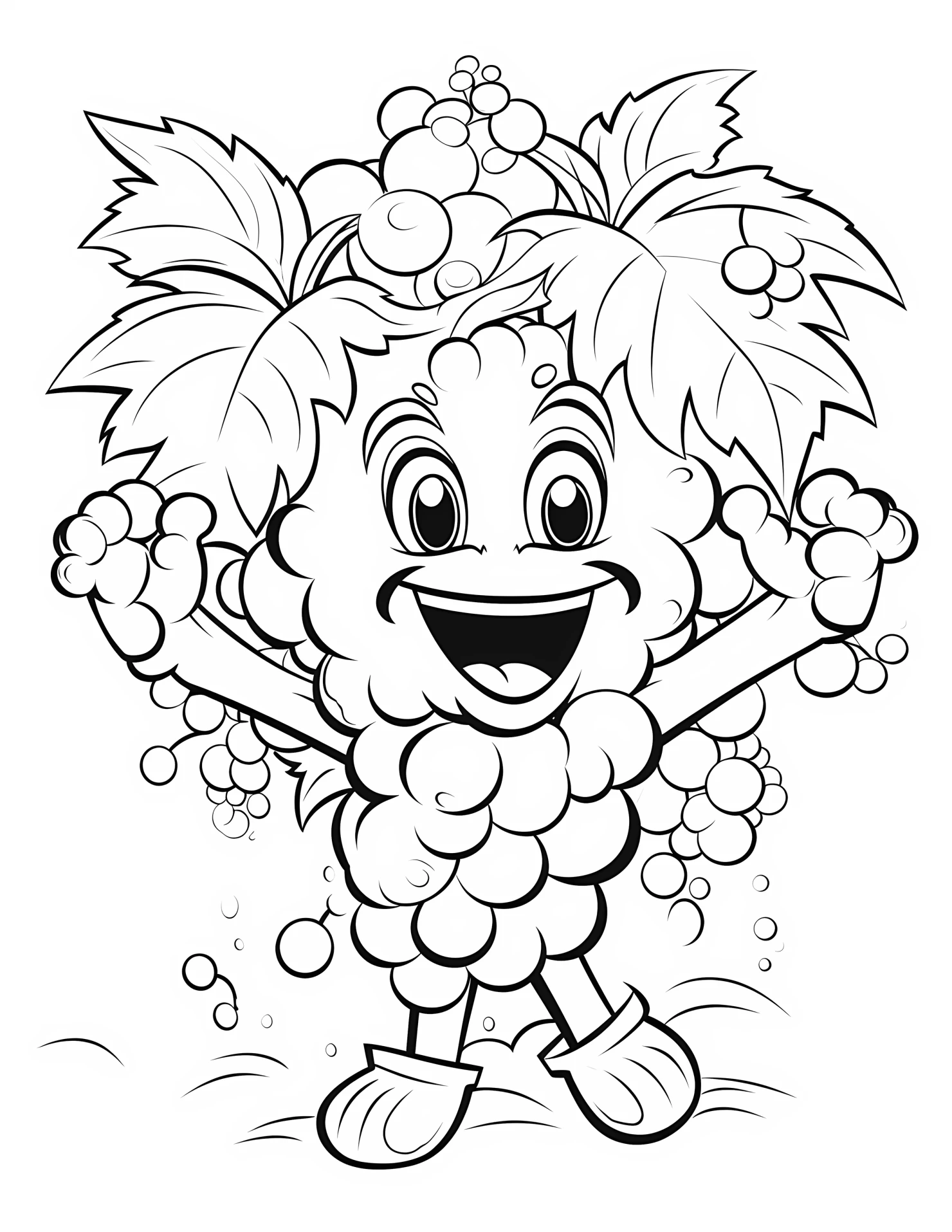 Grapes for kids coloring page on white color background #31667