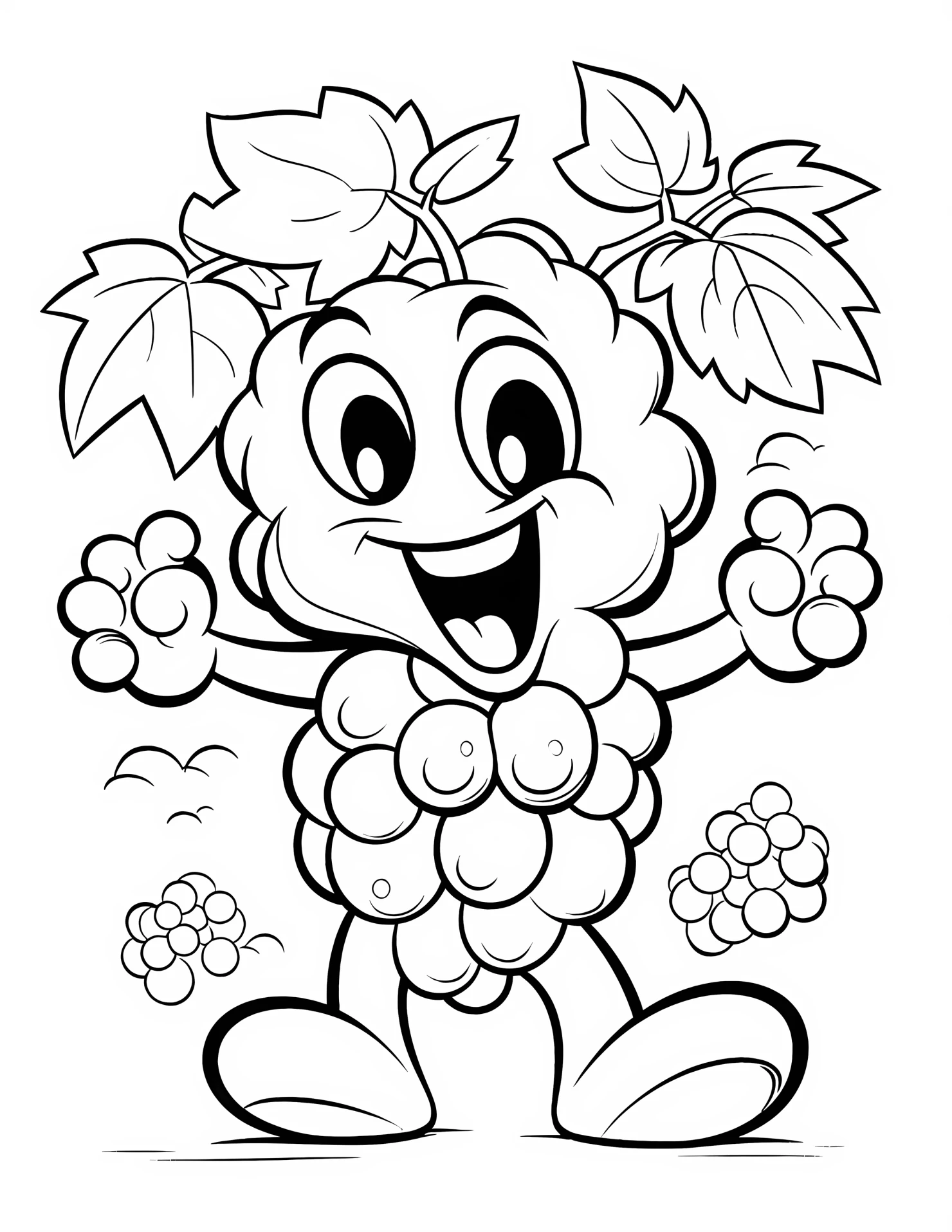 Grapes for kids coloring page on white color background #31668