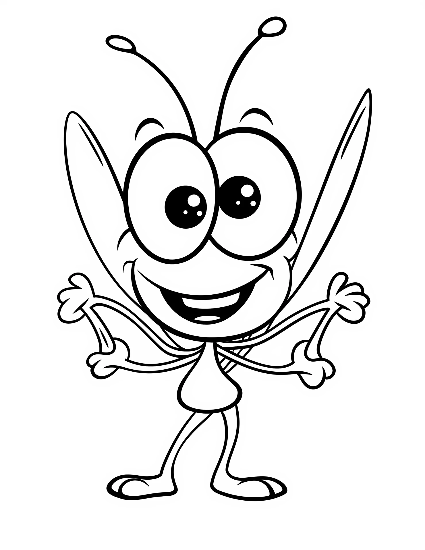 Grasshopper for kids coloring page on white color background #31669