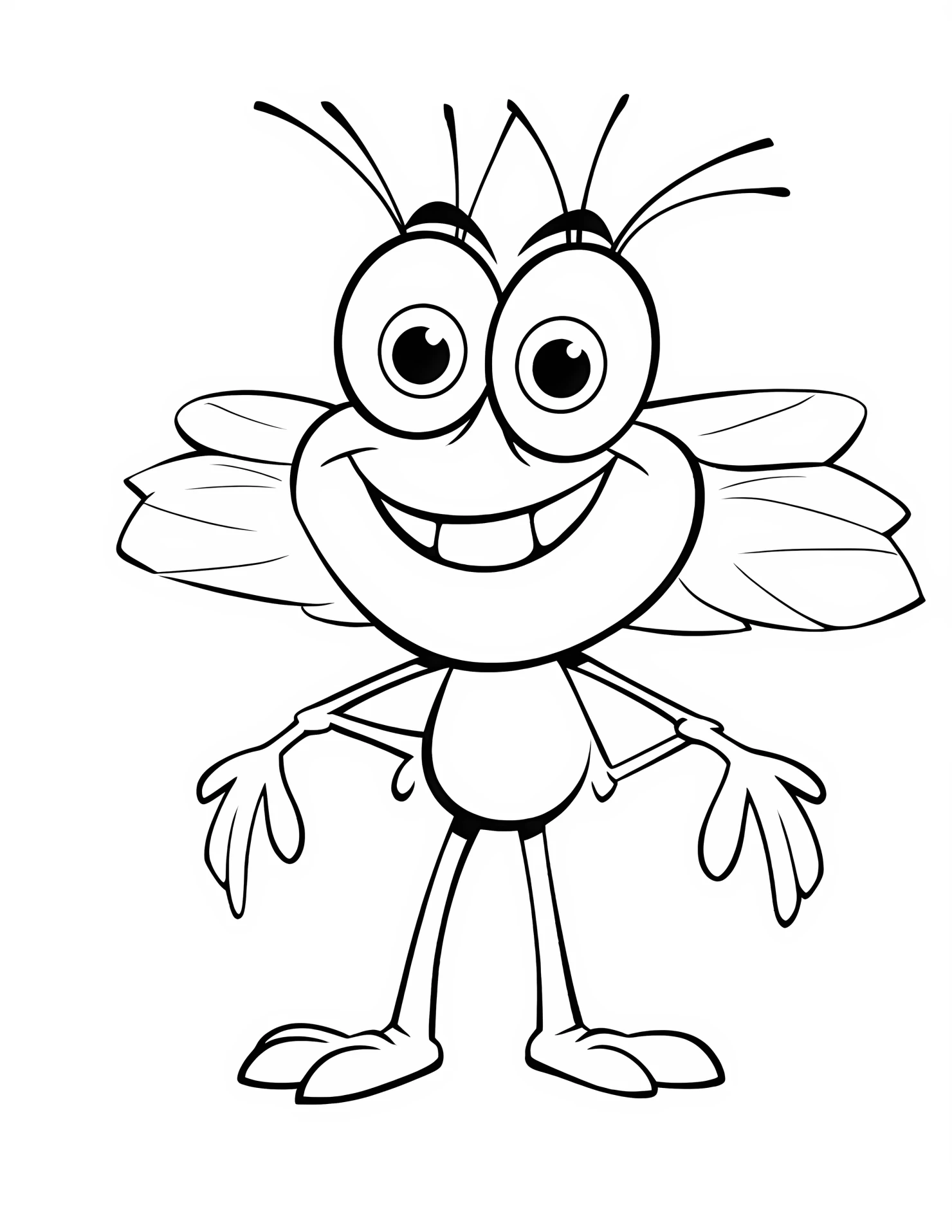 Grasshopper for kids coloring page on white color background #31672