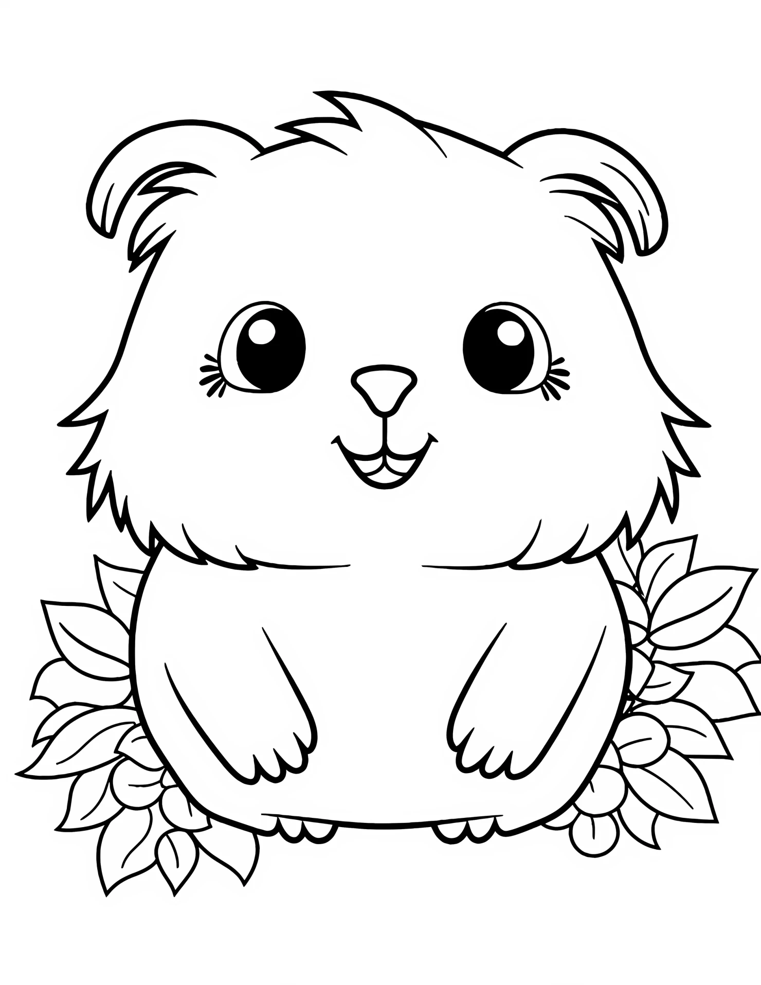 Guinea pig for kids coloring page on white color background #31680