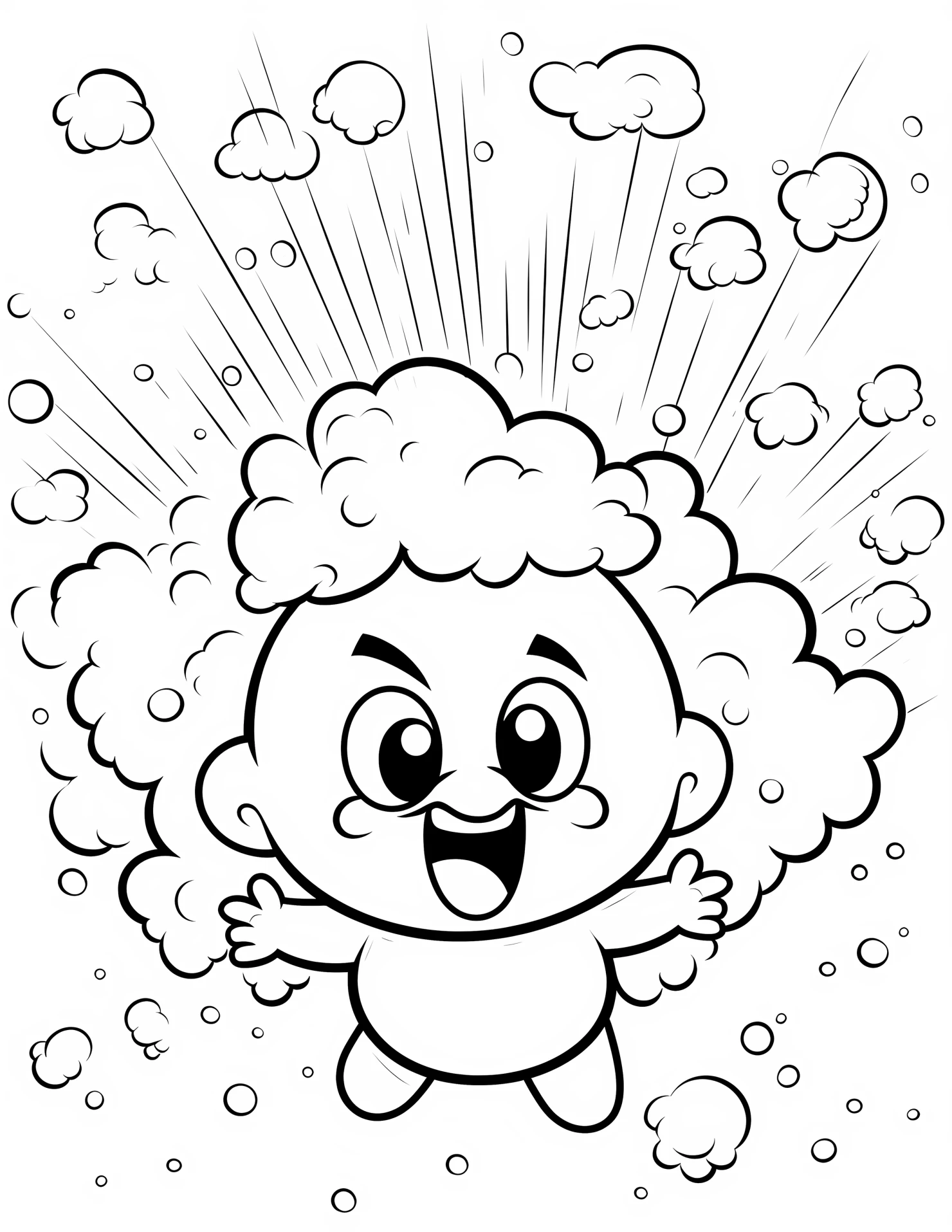 Hailstorm for kids coloring page on white color background #31693