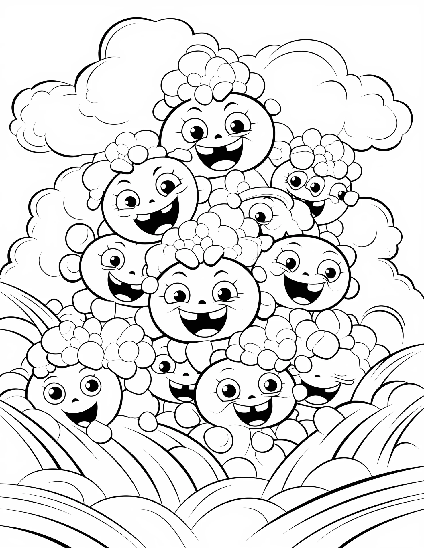 Hailstorm for kids coloring page on white color background #31694